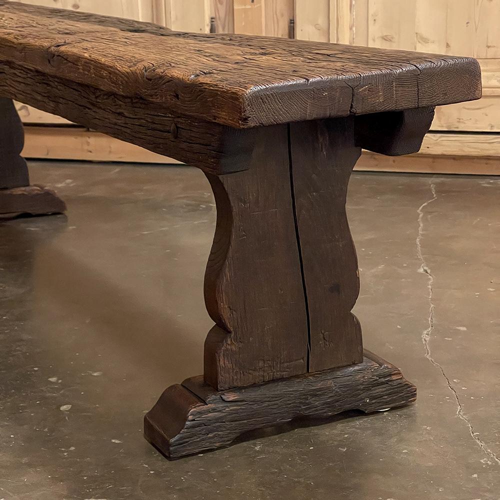 Pair Rustic Dutch Oak Benches For Sale 11