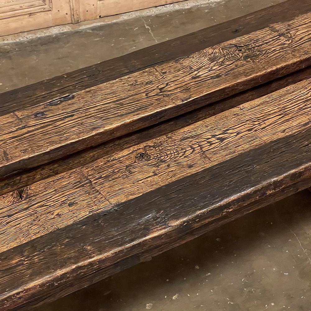 Pair Rustic Dutch Oak Benches For Sale 4