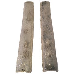 Used Pair of RZB Leuchten Ice Glass Sconces, circa 1970