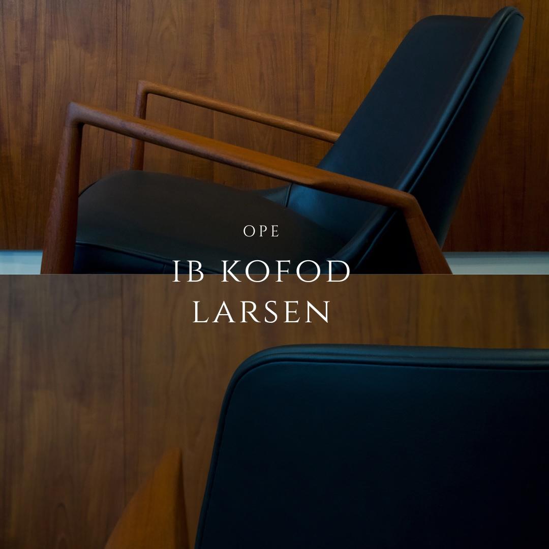 Pair Salen / Seal Chairs by Ib Kofod Larsen for OPE, Sweden. Teak, Black Leather For Sale 2