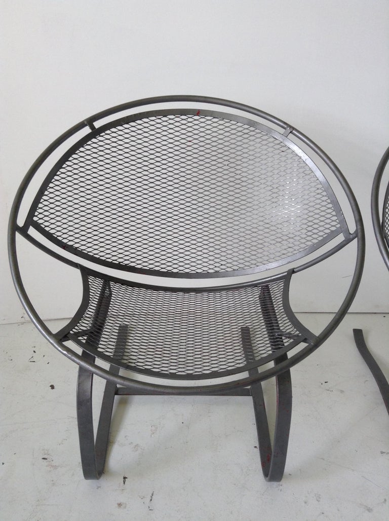 Springer Rocking Chair Pair of Salterini Woodard Iron Radar Hoop Patio Springer Rocking Lounge ...