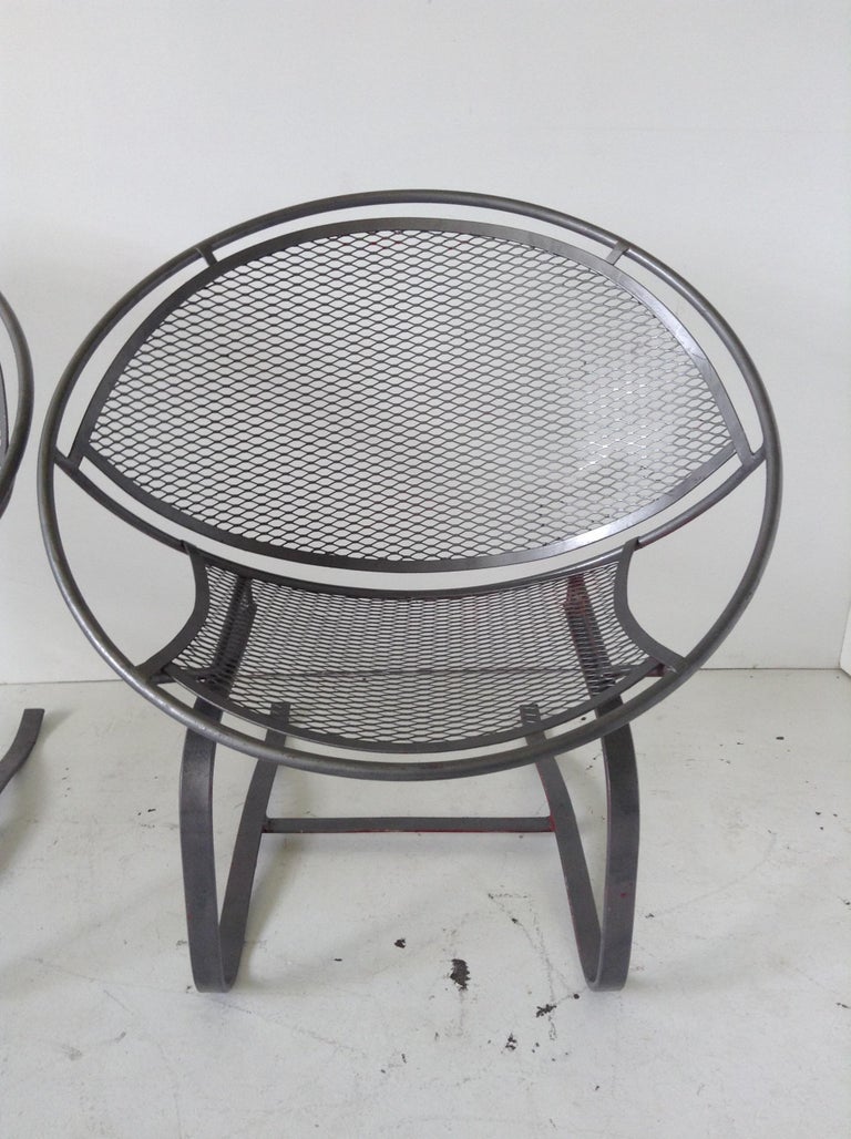 Springer Rocking Chair Pair of Salterini Woodard Iron Radar Hoop Patio Springer Rocking Lounge ...