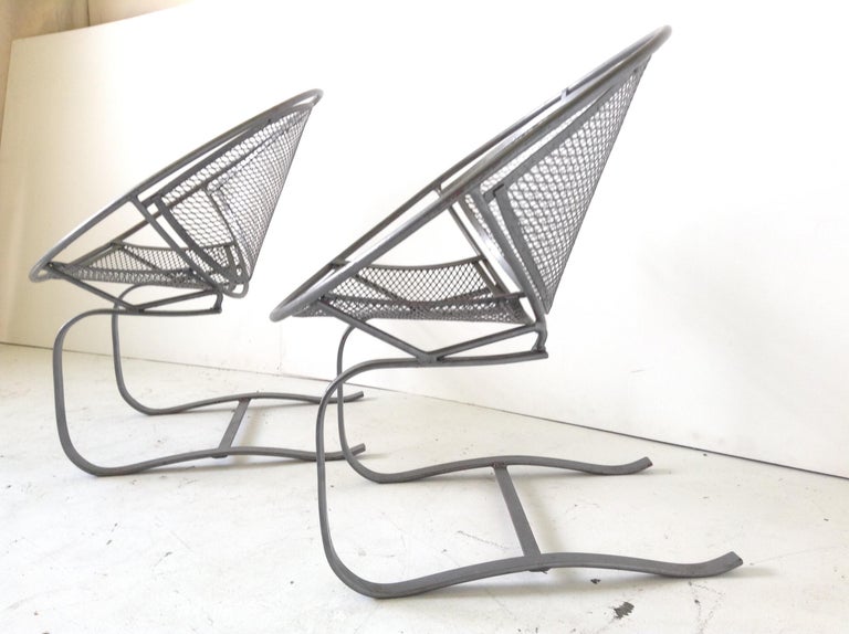 Springer Rocking Chair Pair of Salterini Woodard Iron Radar Hoop Patio Springer Rocking Lounge ...