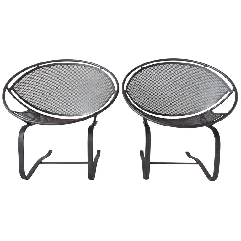 Springer Rocking Chair Pair of Salterini Woodard Iron Radar Hoop Patio Springer Rocking Lounge ...