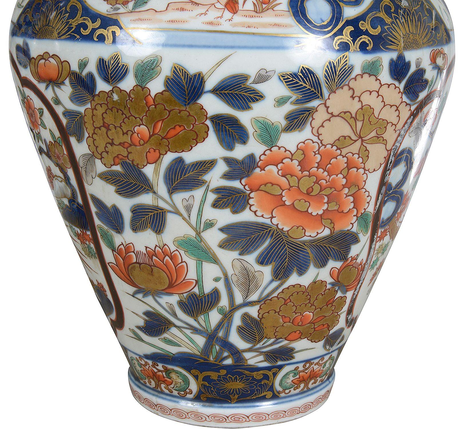 19th Century Pair Samson C18th Century Japanese Imari style lidded vases For Sale