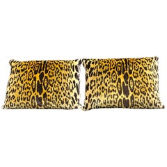 Pair of Scalamandre "Il Leopardo" Silk Velvet Pillows