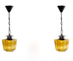 Pareja de lámparas de techo escandinavas, Noruega, años 60