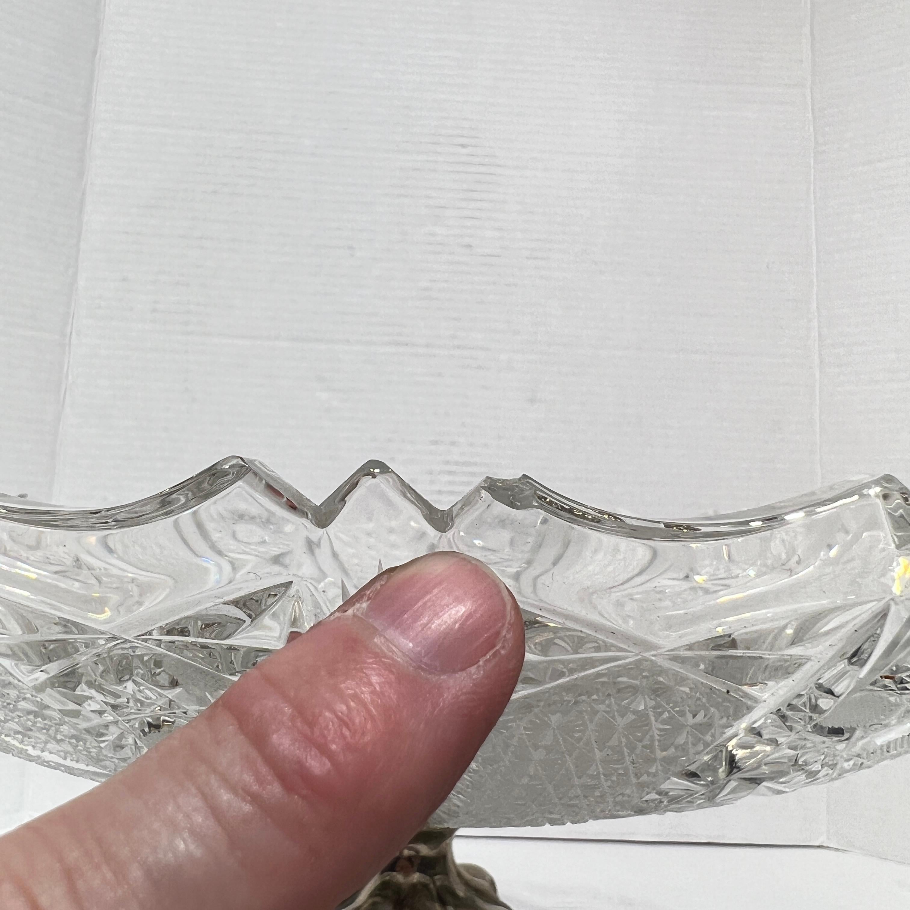Paire de Tazza scandinaves en verre taillé et argent en vente 7
