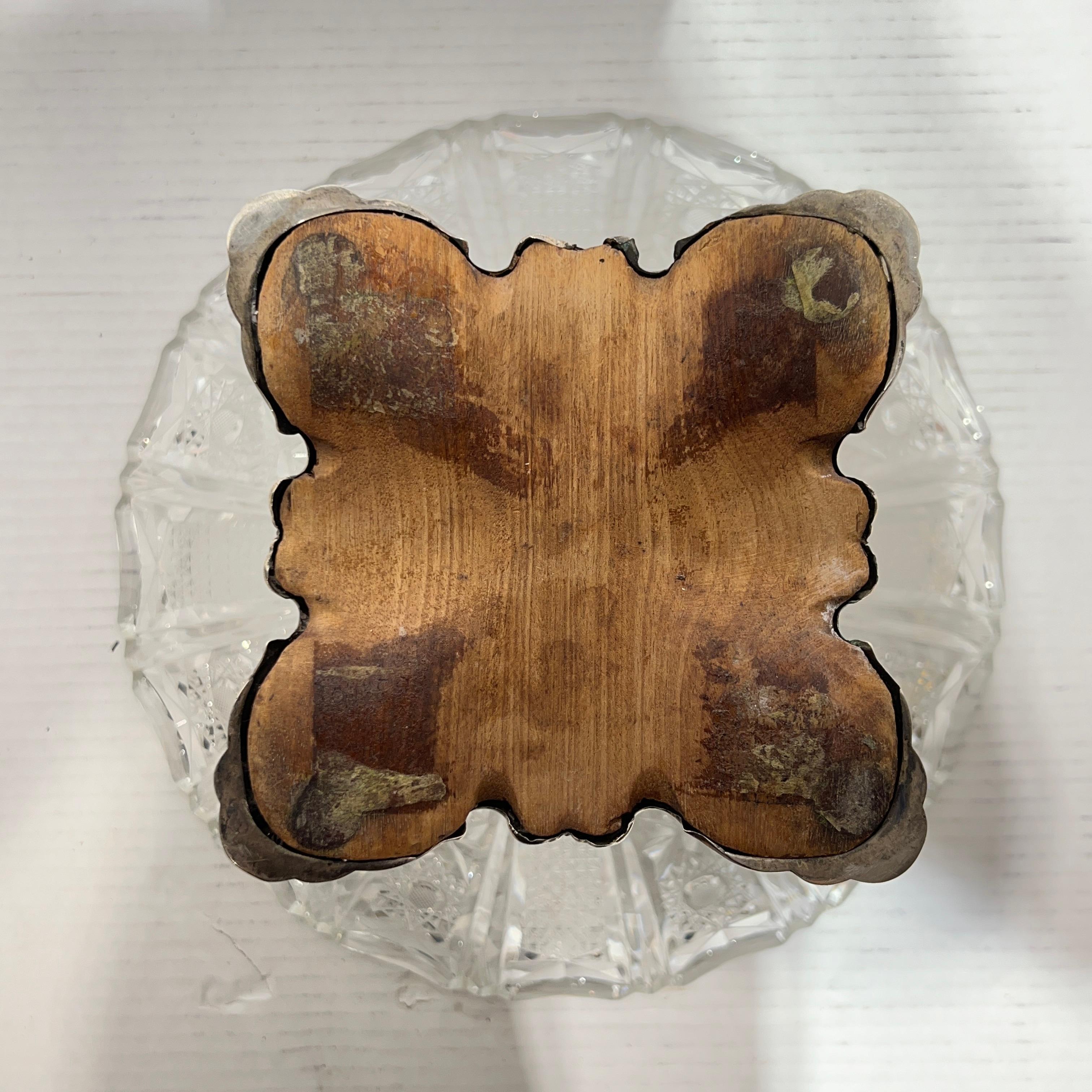 Paire de Tazza scandinaves en verre taillé et argent en vente 11