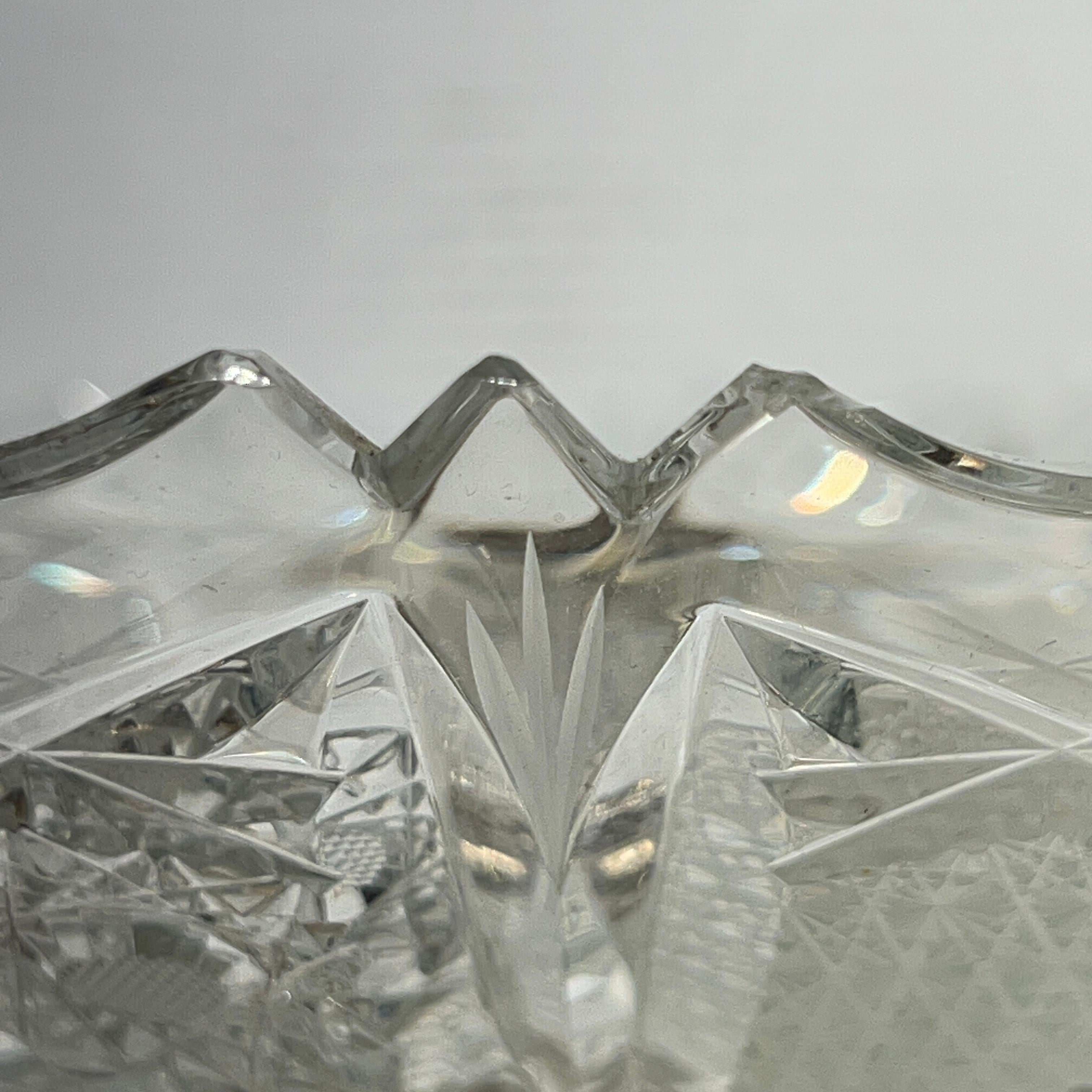 Paire de Tazza scandinaves en verre taillé et argent en vente 14