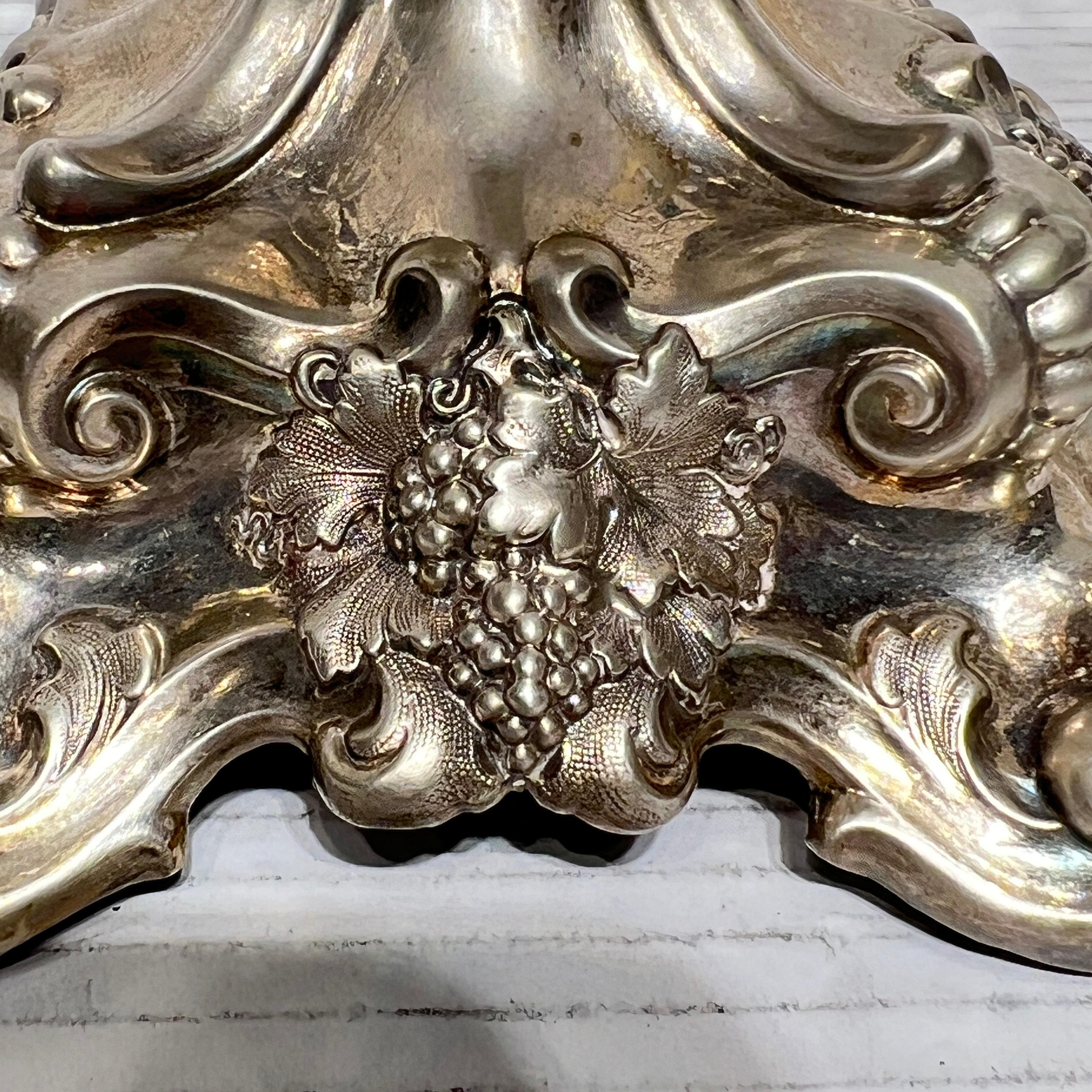 Paire de Tazza scandinaves en verre taillé et argent en vente 2