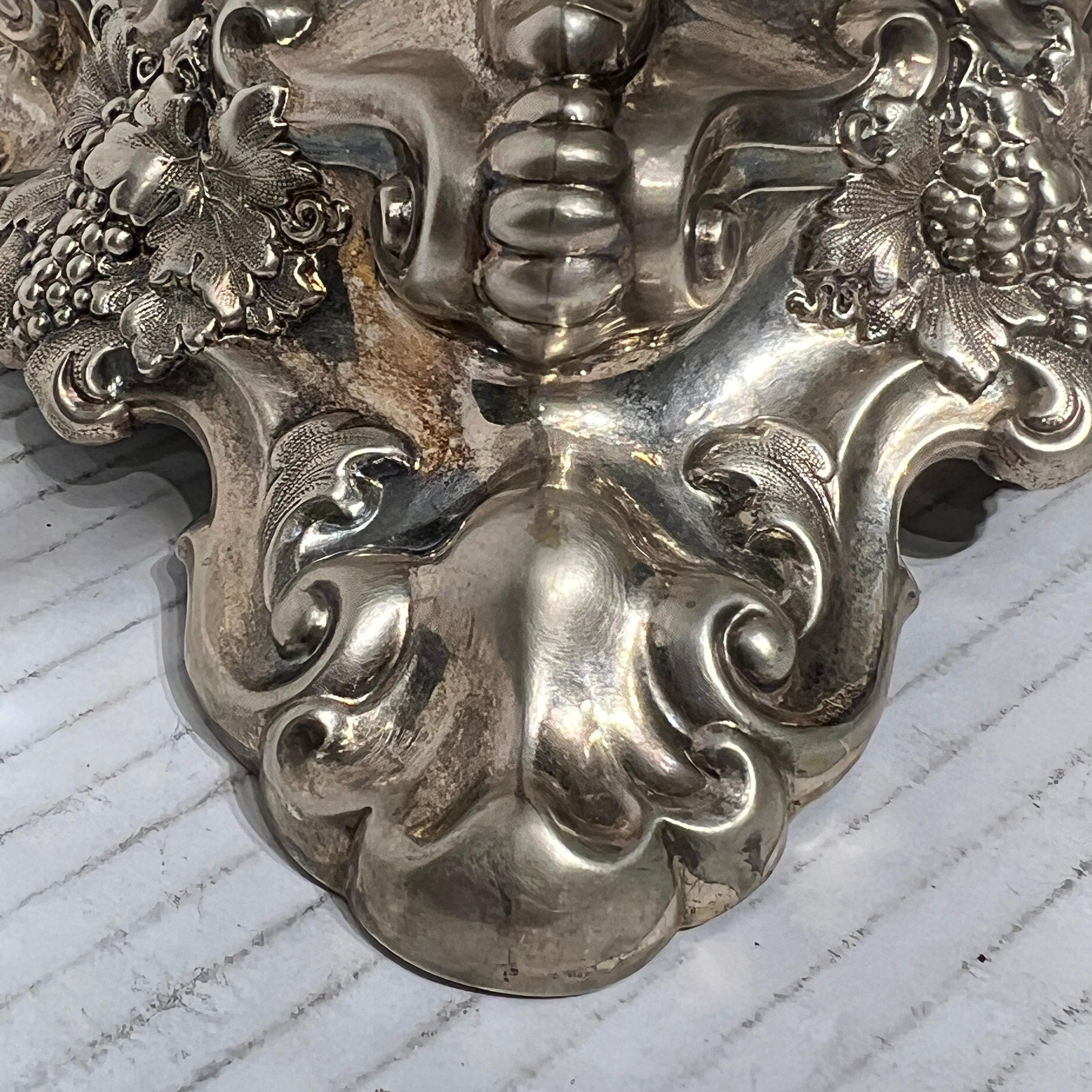Paire de Tazza scandinaves en verre taillé et argent en vente 3