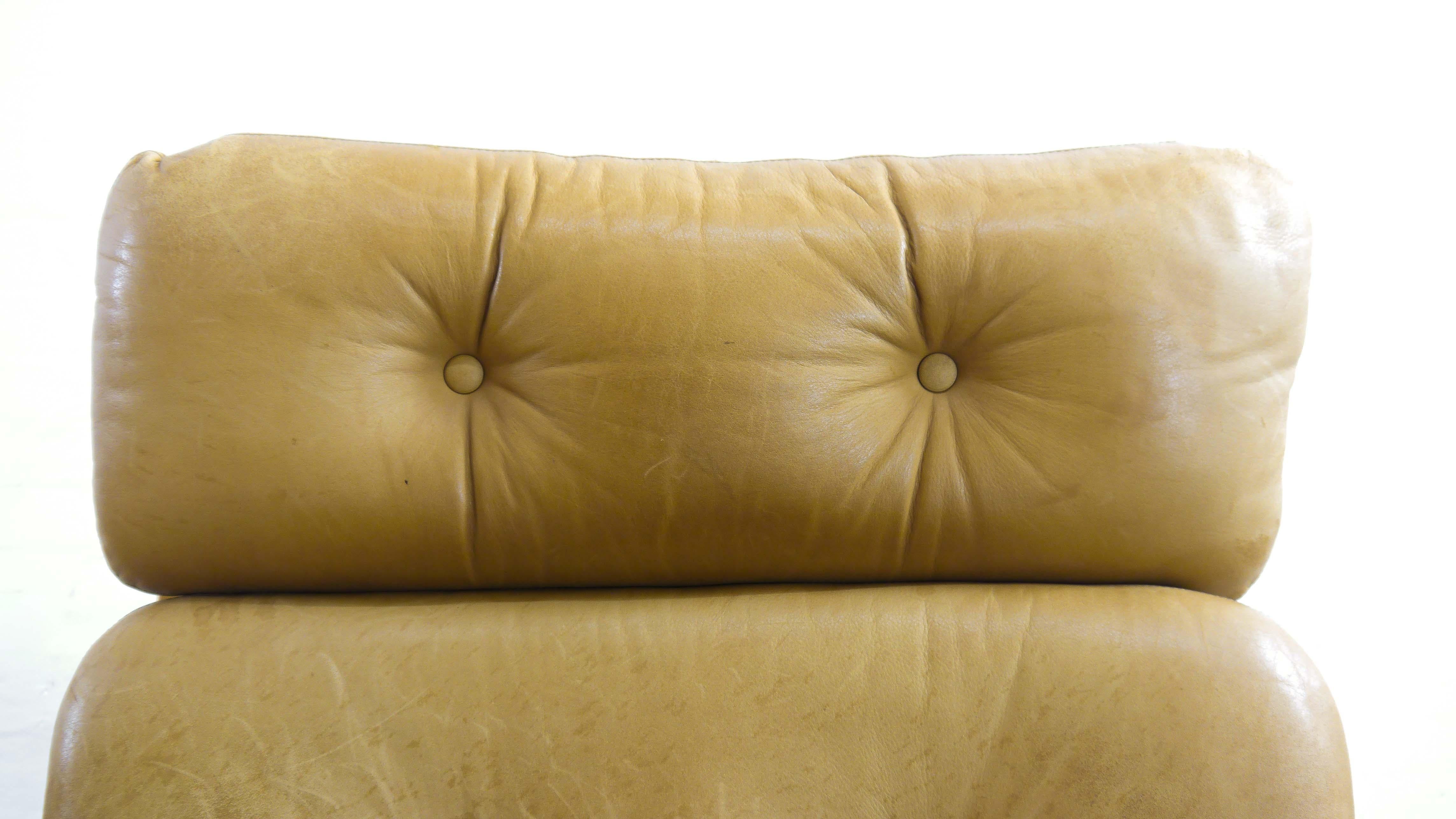 Paire de fauteuils scandinaves Kengu en cuir Brown par Solheim pour Rykken 6