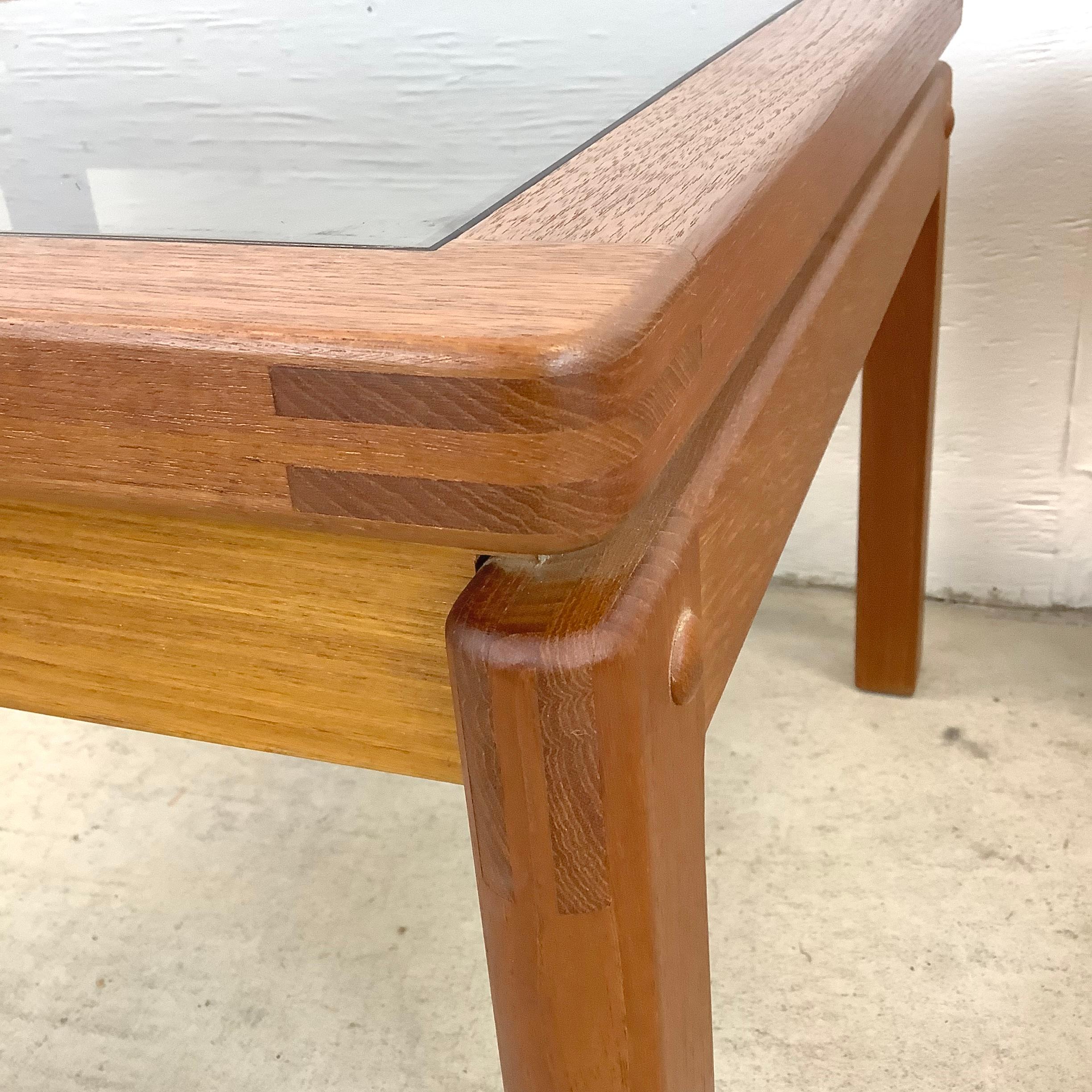 Pair Scandinavian Modern End Tables With Teak Joinery For Sale 7