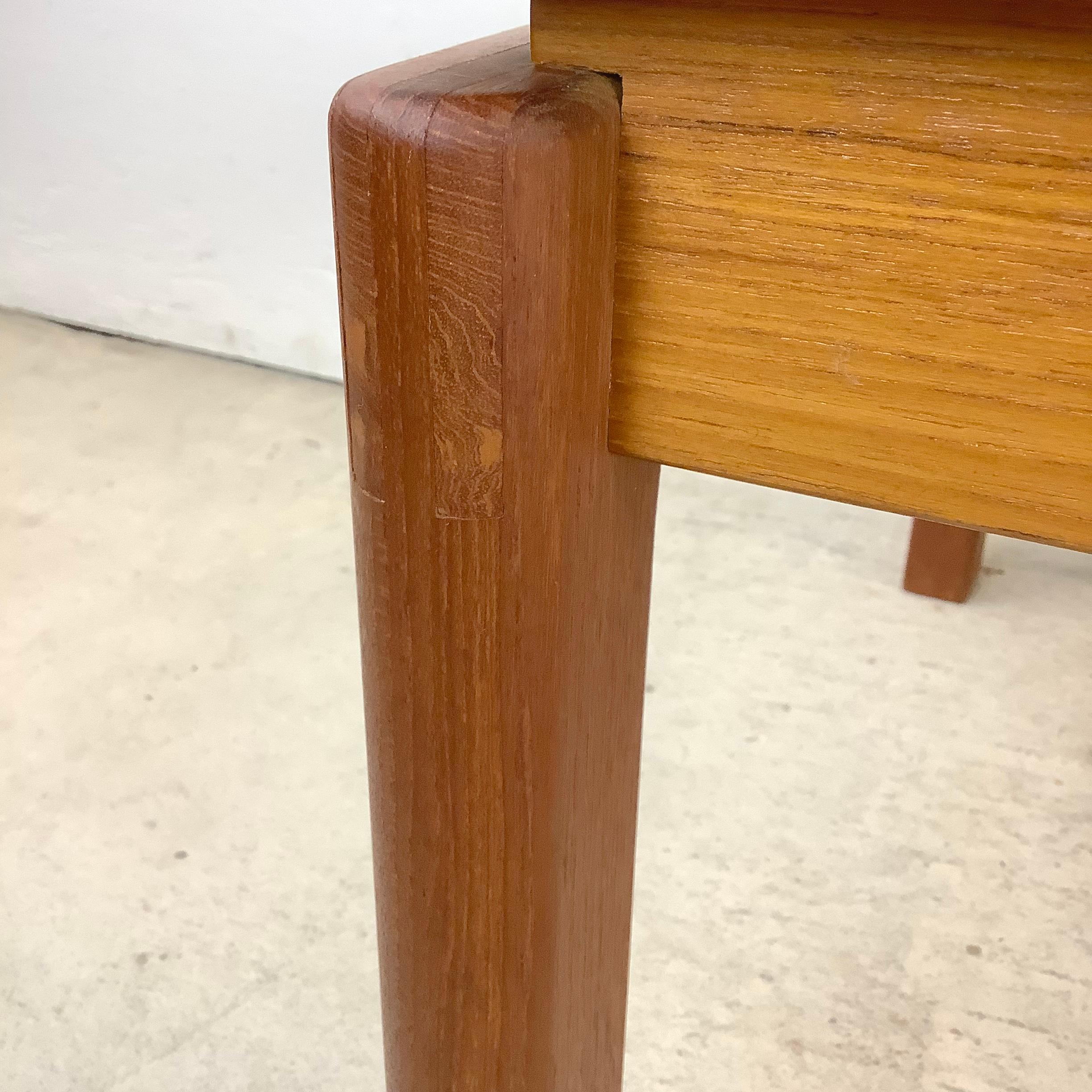 Pair Scandinavian Modern End Tables With Teak Joinery For Sale 8