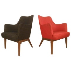 Pair Scandinavian Modern Lounge Chair after Mogens Lassen