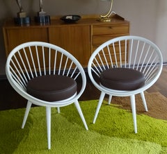 Pair  Yngve Ekström Swedese Lounge Chairs, 1960s, Danish Modern