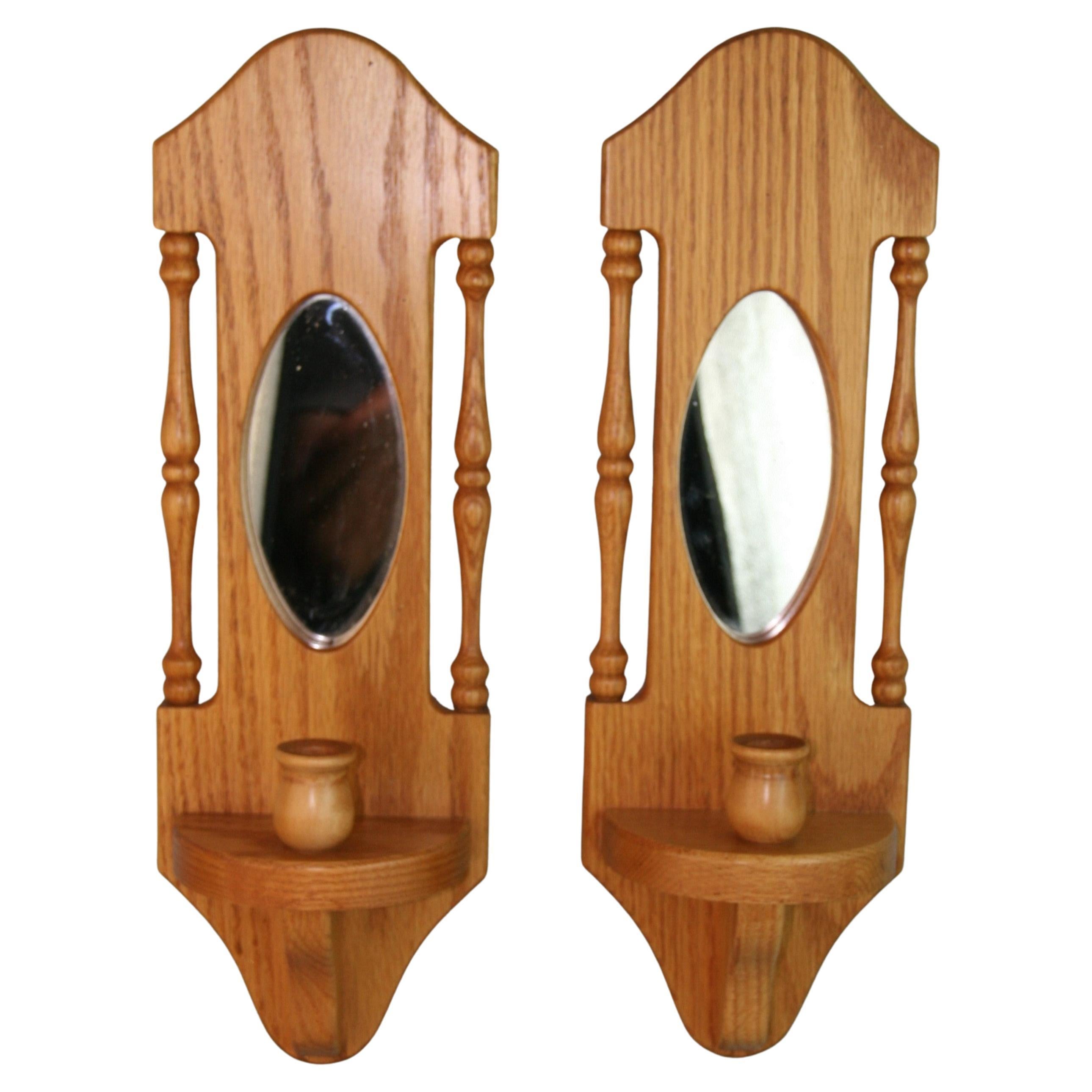 Pair Mirrored Candle Sconces at 1stDibs