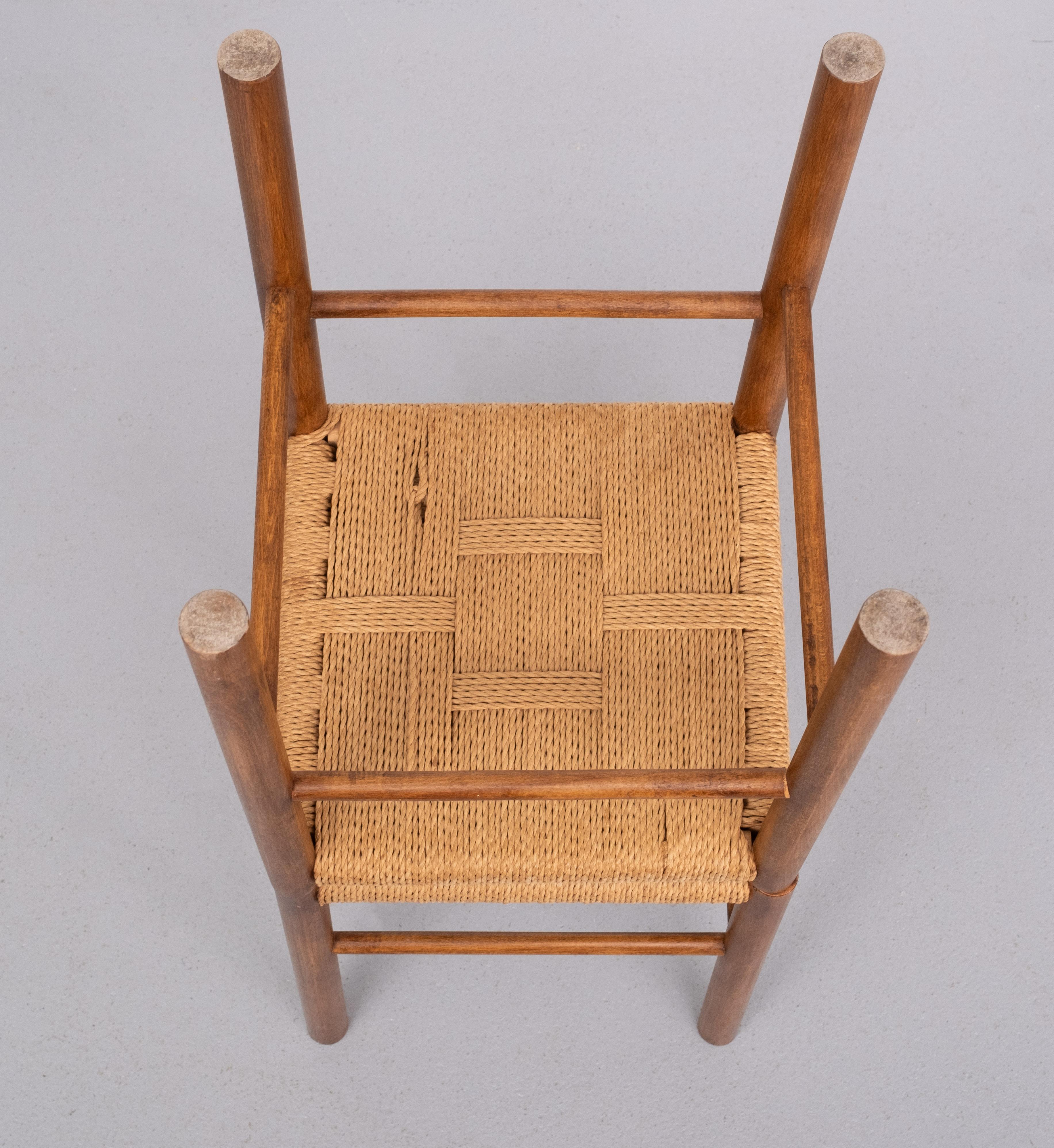 Pair Scandinavian Papercord stools 1970s  1
