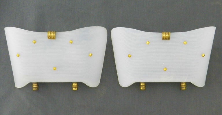 Mid-Century Modern Pair of Sconces Wall Lights French Midcentury Guariche Style For Sale