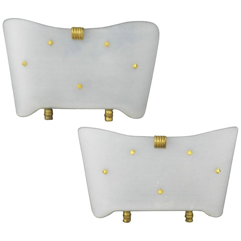 Pair of Sconces Wall Lights French Midcentury Guariche Style For Sale