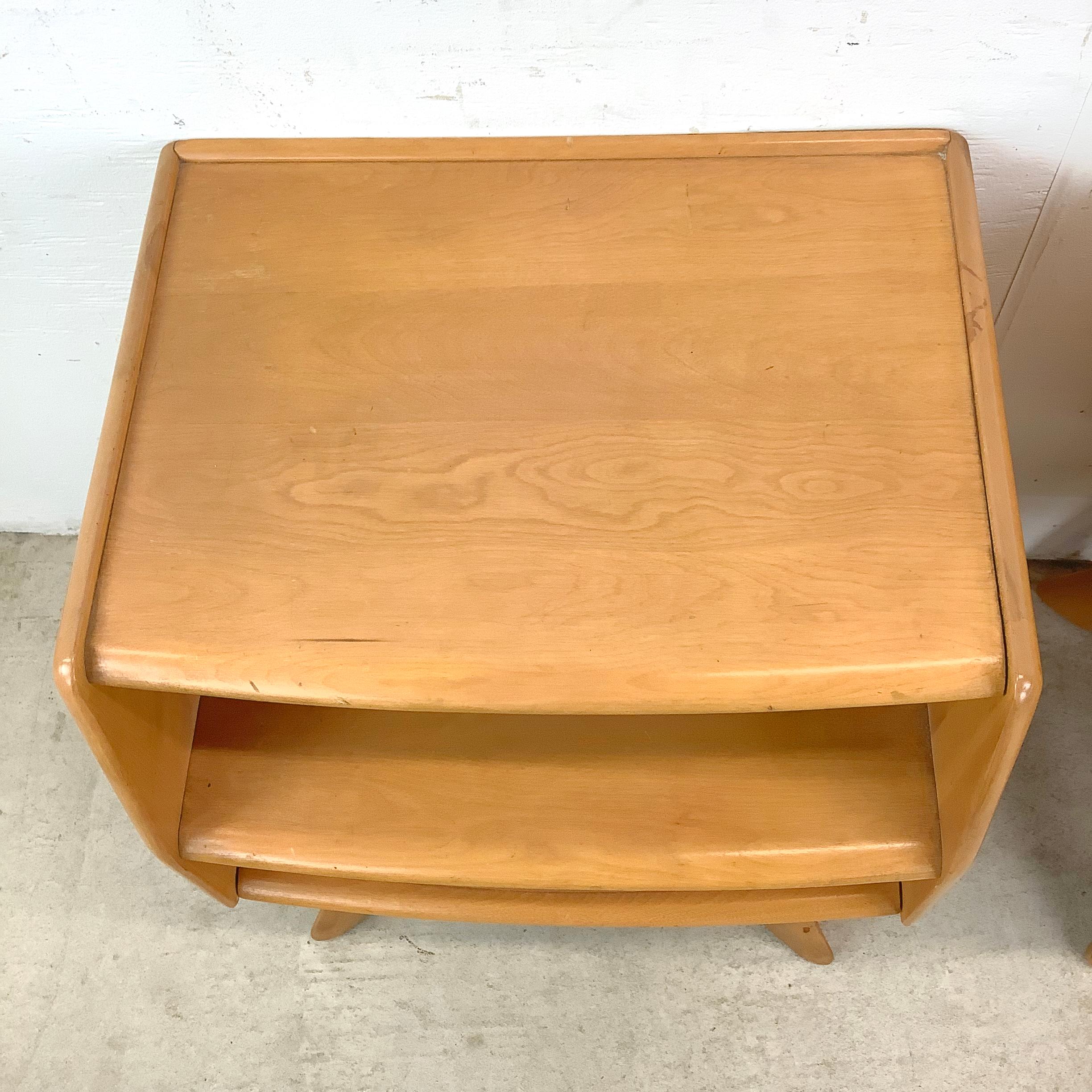 Other Pair Sculptura Nightstands by Heywood-Wakefield For Sale