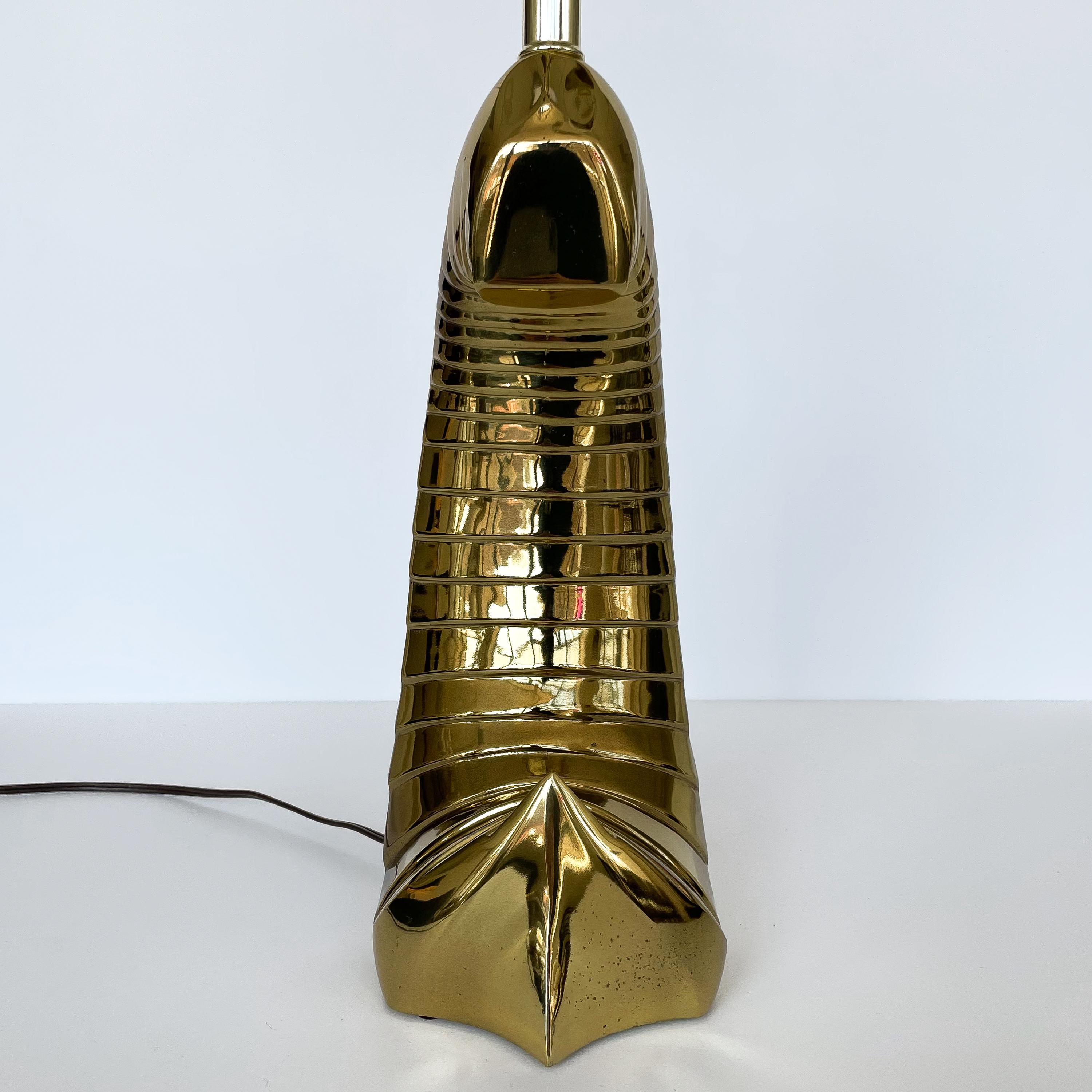 Pair of Sculptural Brass Table Lamps by Carl Falkenstein 4