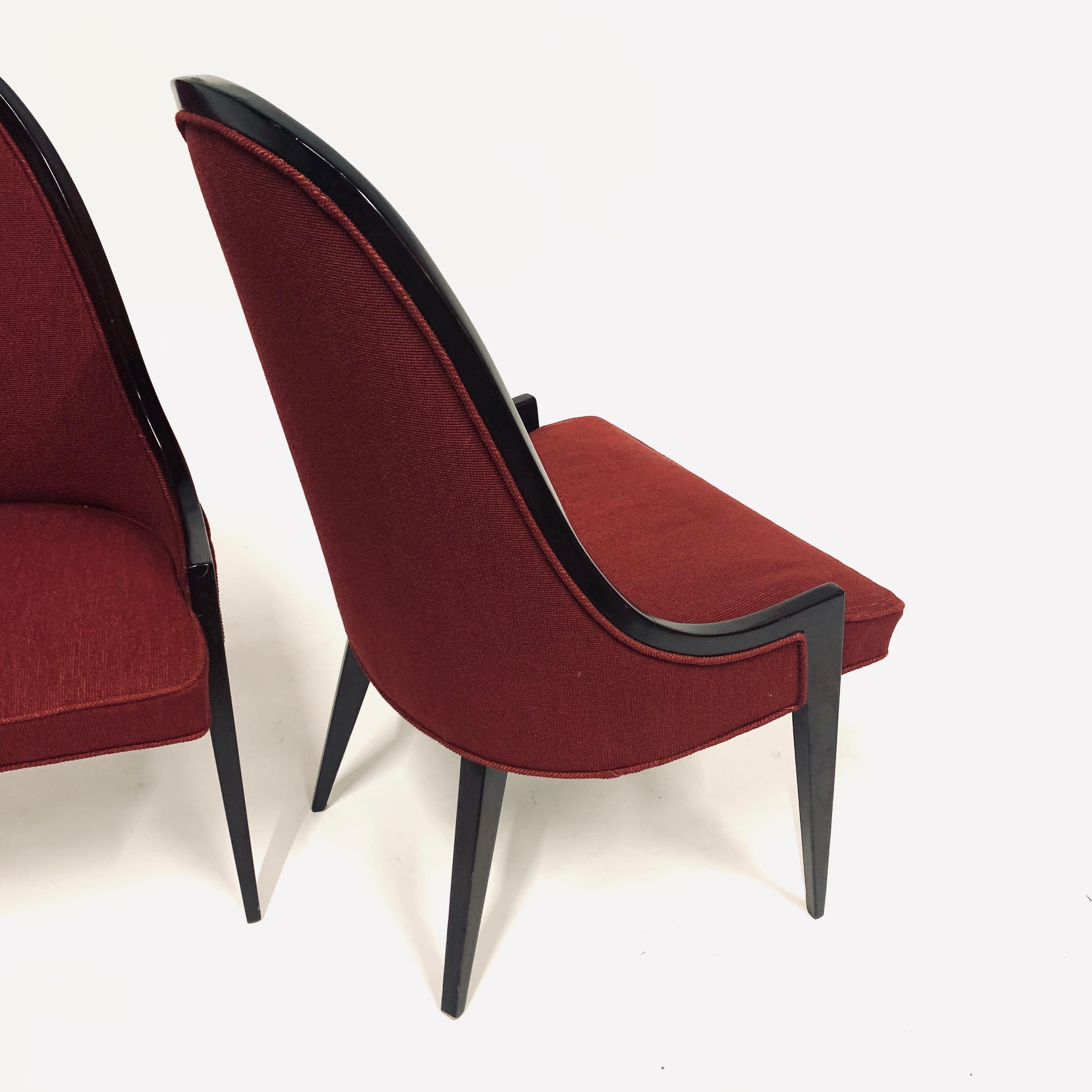 Stunning pair of Harvey Probber Mode; 1053 chairs.