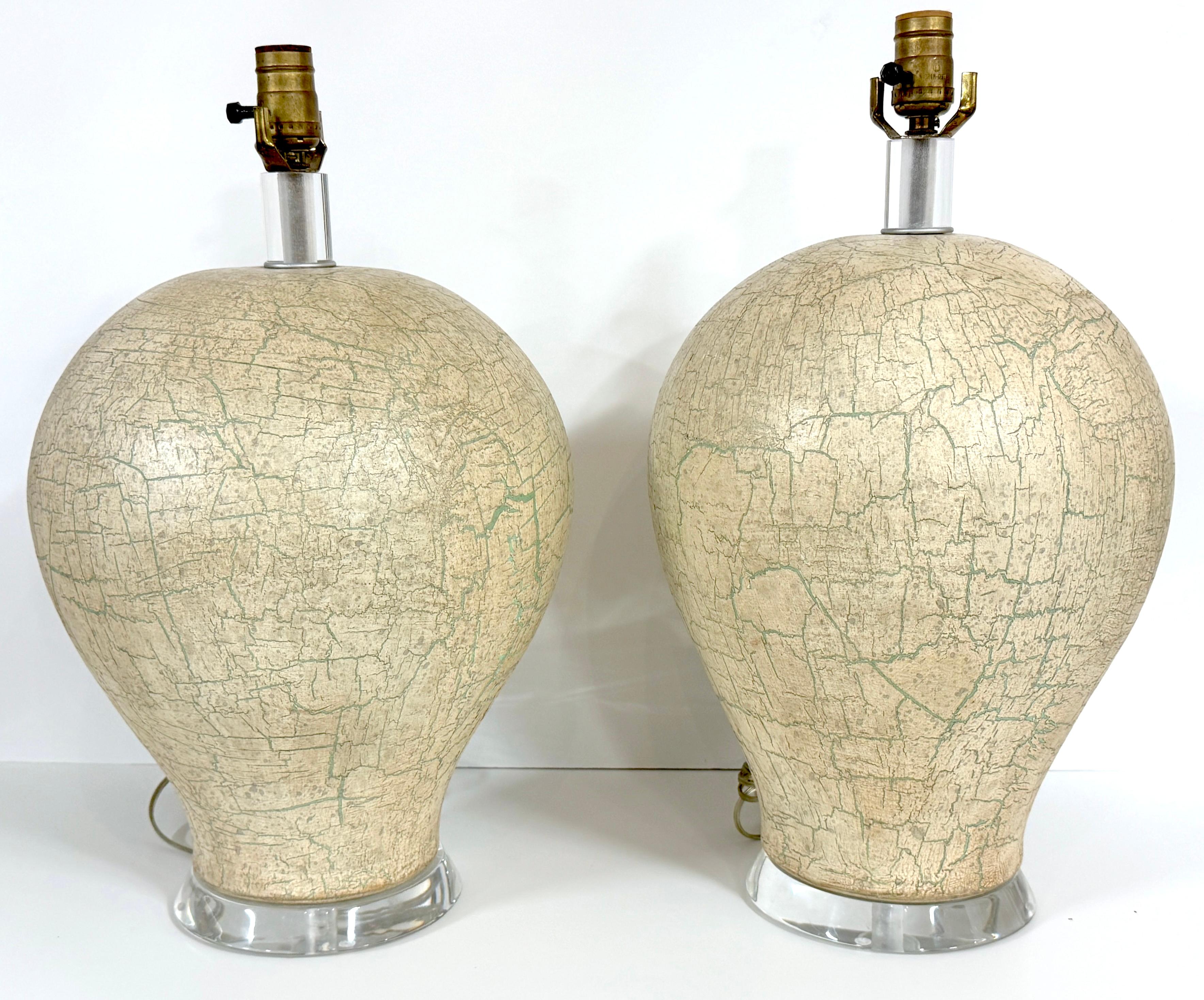 20ième siècle Paire de lampes sculpturales en forme de gourde laquée, style Springer, années 1970 en vente