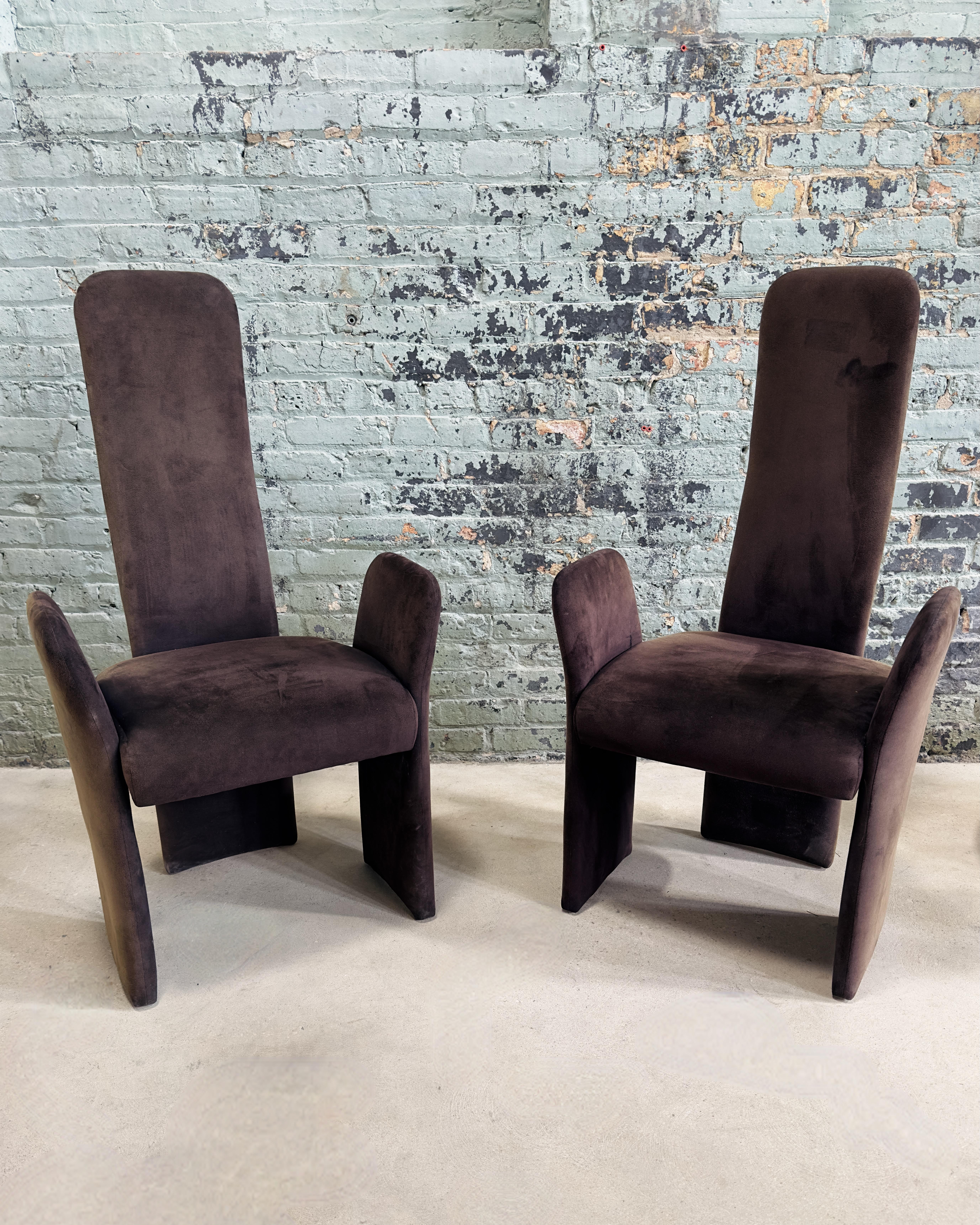 Post-Modern Pair Sculptural Post Modern Dining Chairs For Sale