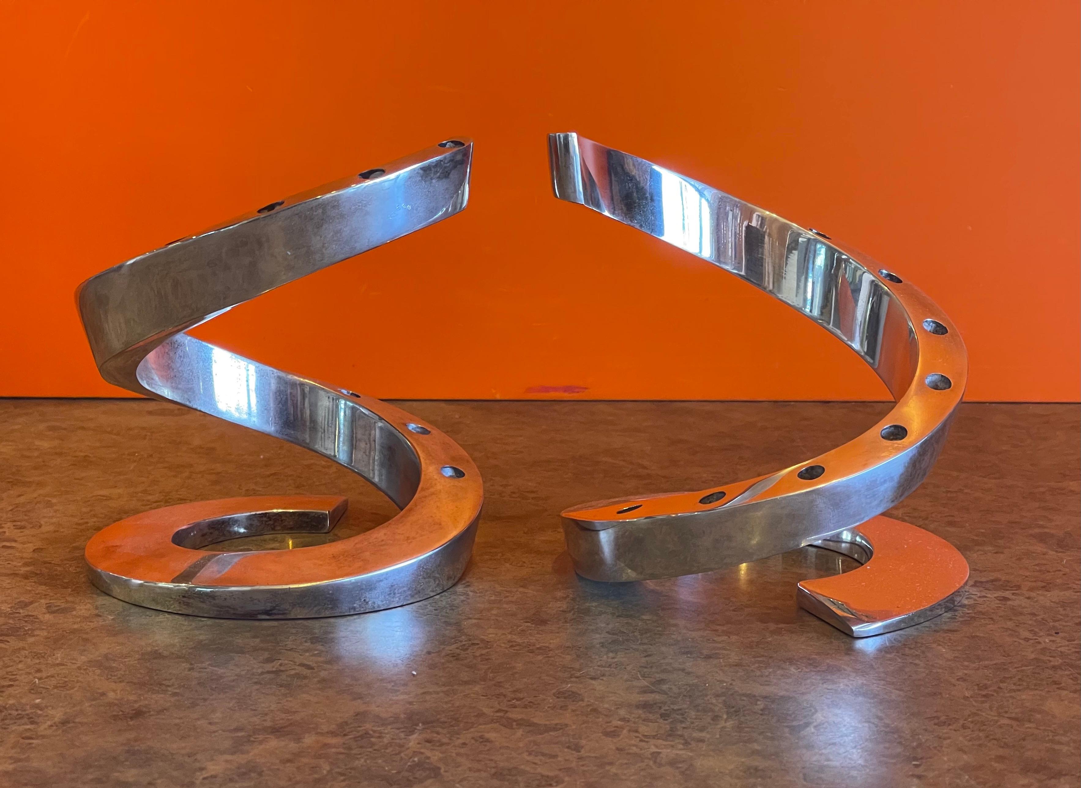 Sculptural Silver Plated Coiled Candleholders by Bertil Vallien for Dansk, Pair For Sale 5