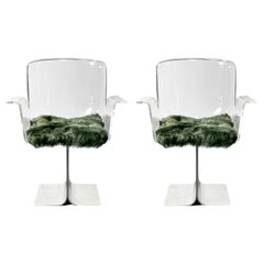 Lucite Swivel Chairs