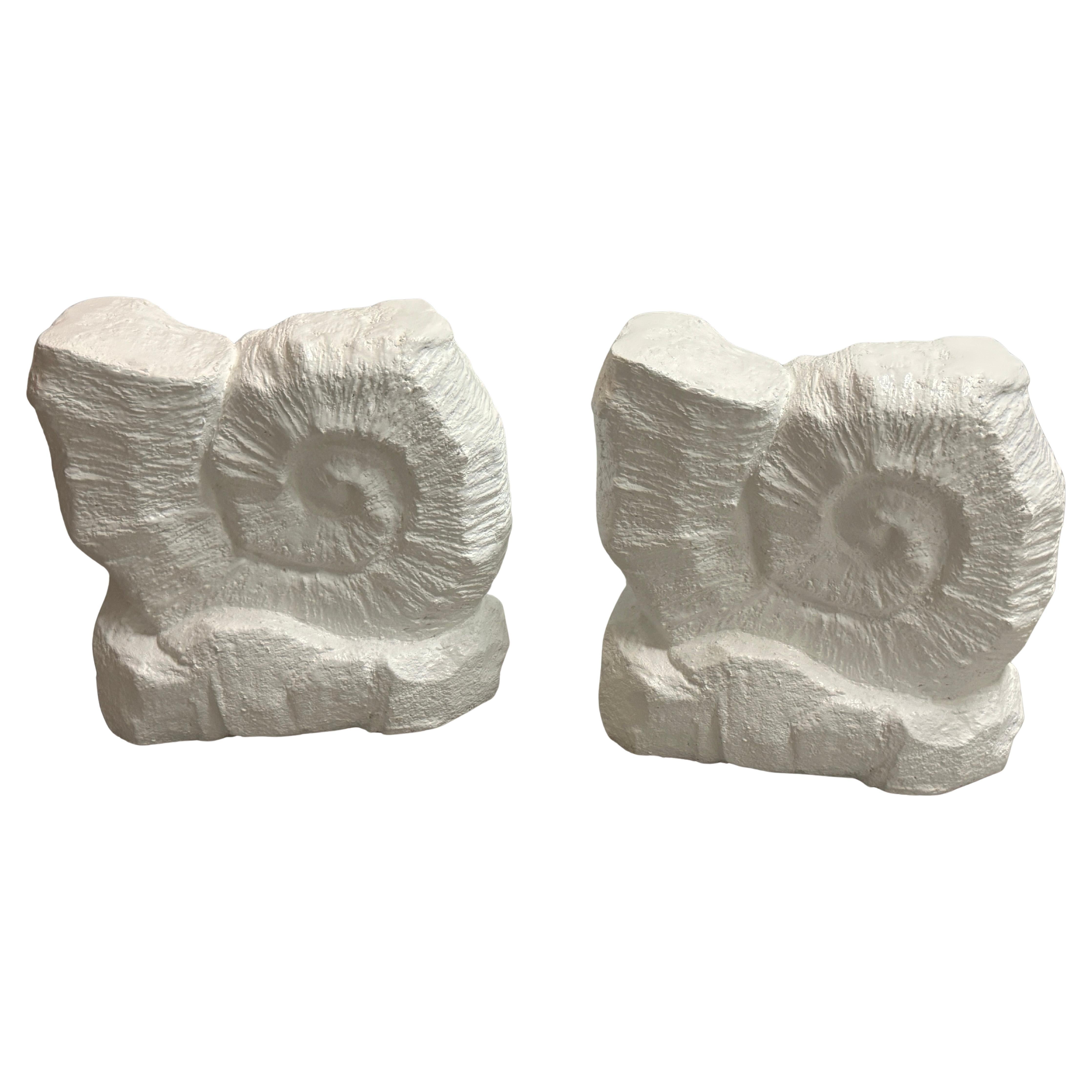 Pair Serge Roche Style Painted Plaster Nautilus Consoles or Dinning Table Bases