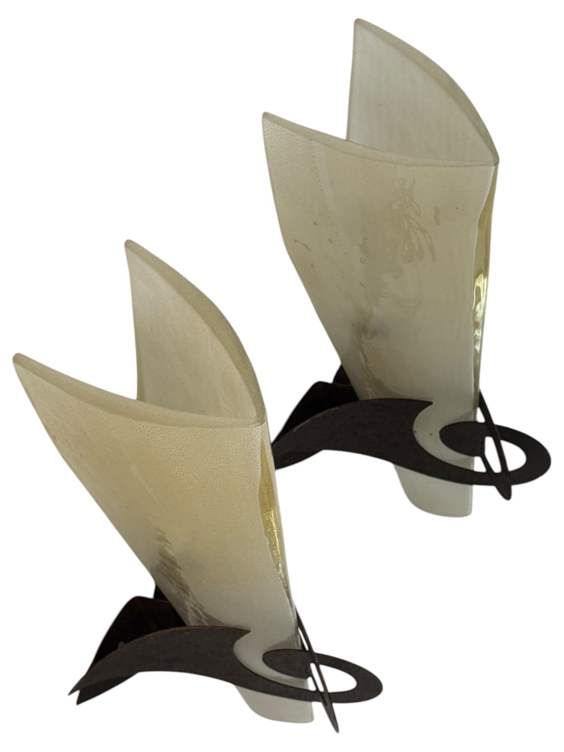 Sergio Terzani Phantom Gold Inclusions Torch Wall Appliques Italie, années 1980 en vente 3