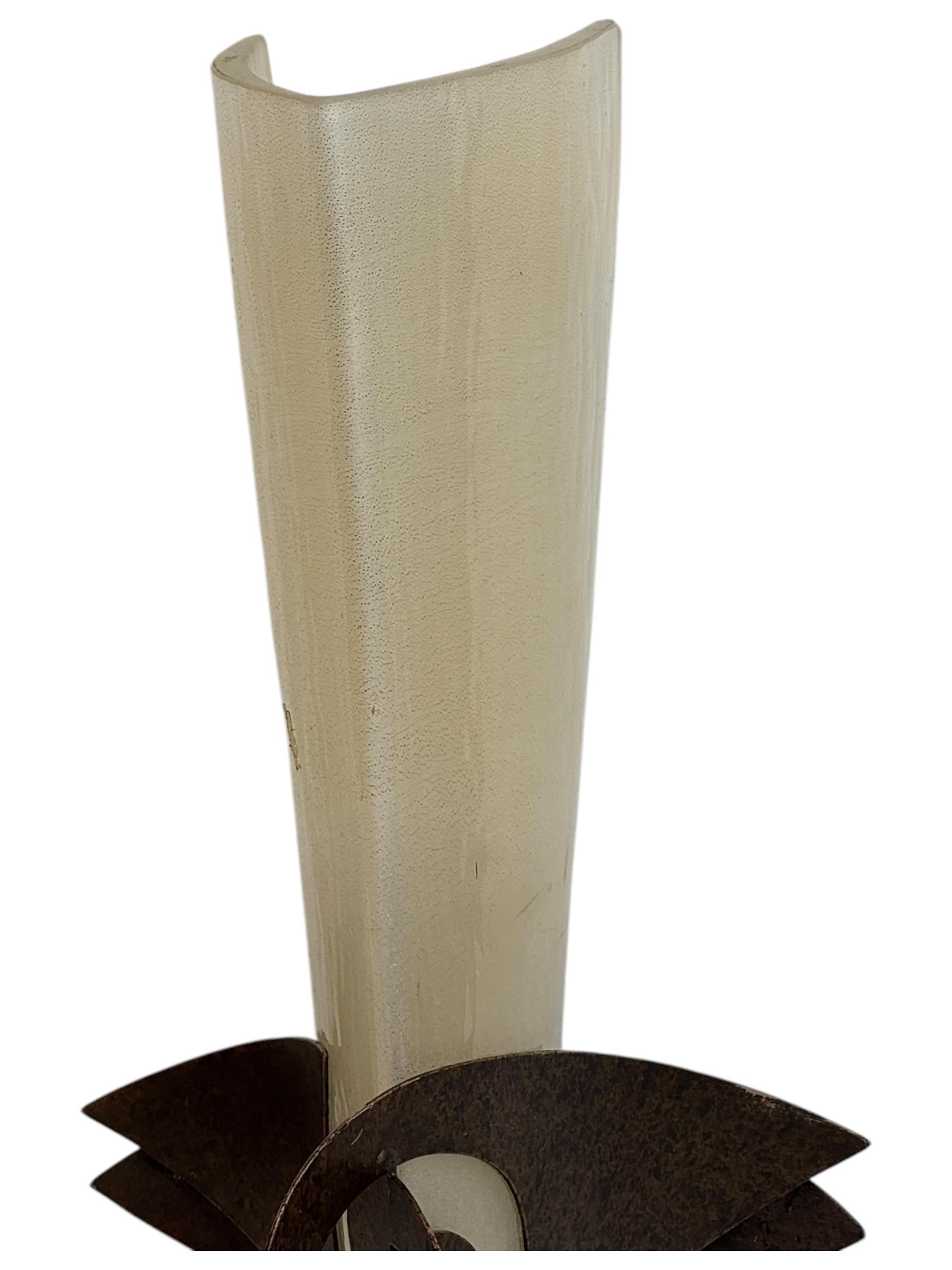 Pair Sergio Terzani Phantom Gold Inclusions Torch Wall Sconces Italy, 1980s For Sale 5
