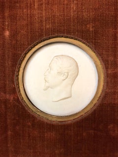 Pair Sevres Bisque Plaques of French Emperor Napoleon III & His Wife by J. Peyre