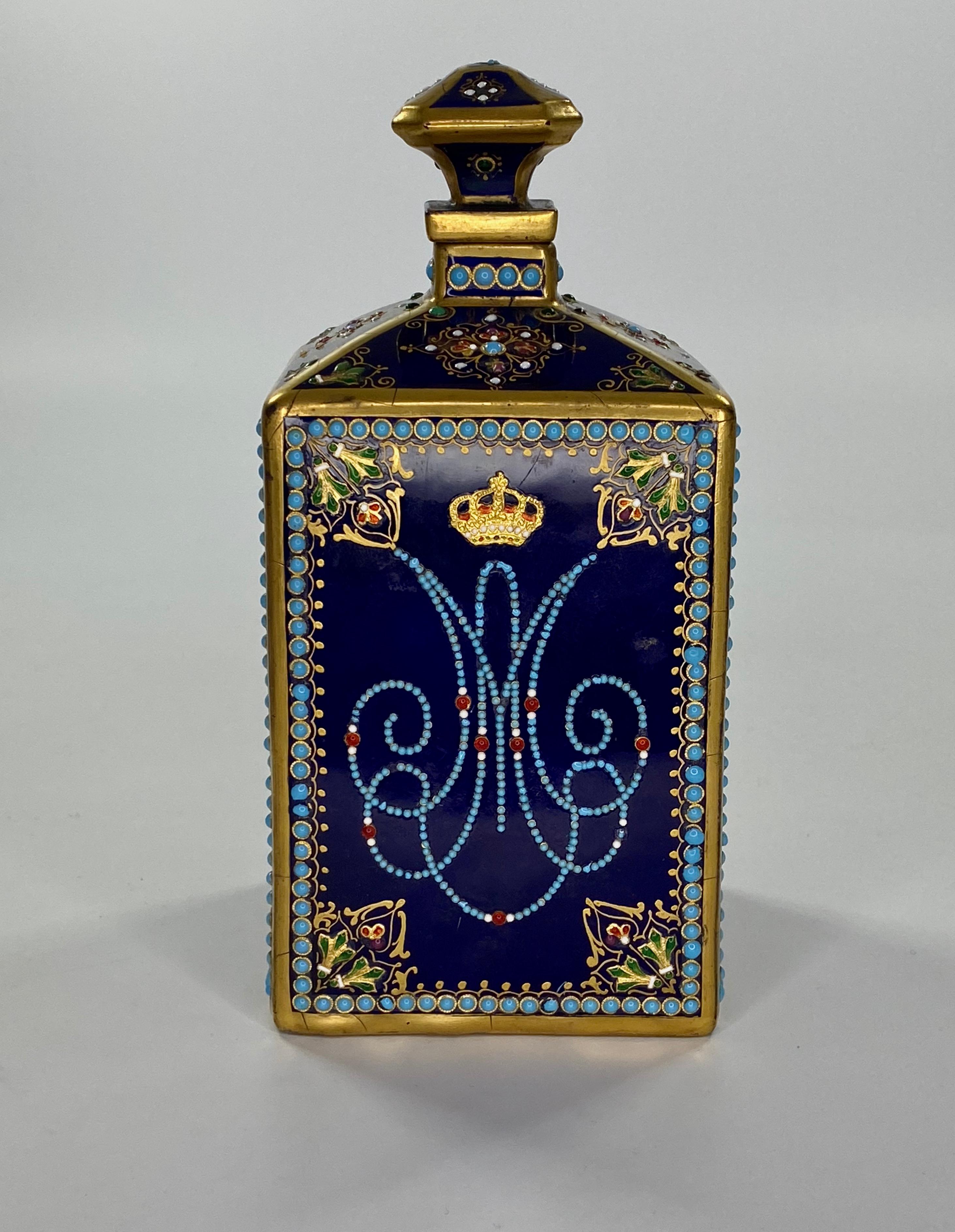 Pair of ‘Sevres’ Porcelain ‘Jewelled’ Perfume Bottles, circa 1880 3