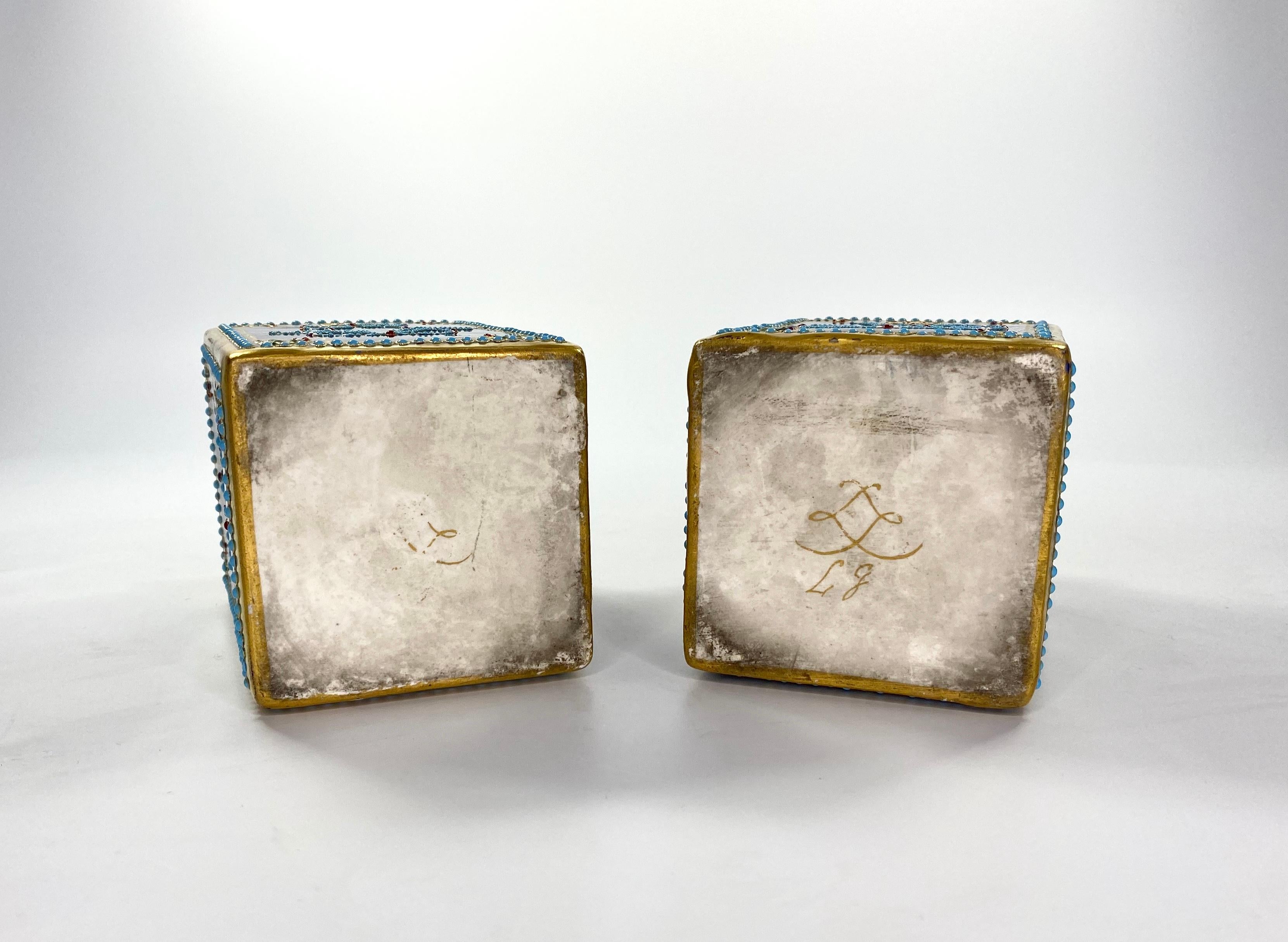 Pair of ‘Sevres’ Porcelain ‘Jewelled’ Perfume Bottles, circa 1880 7