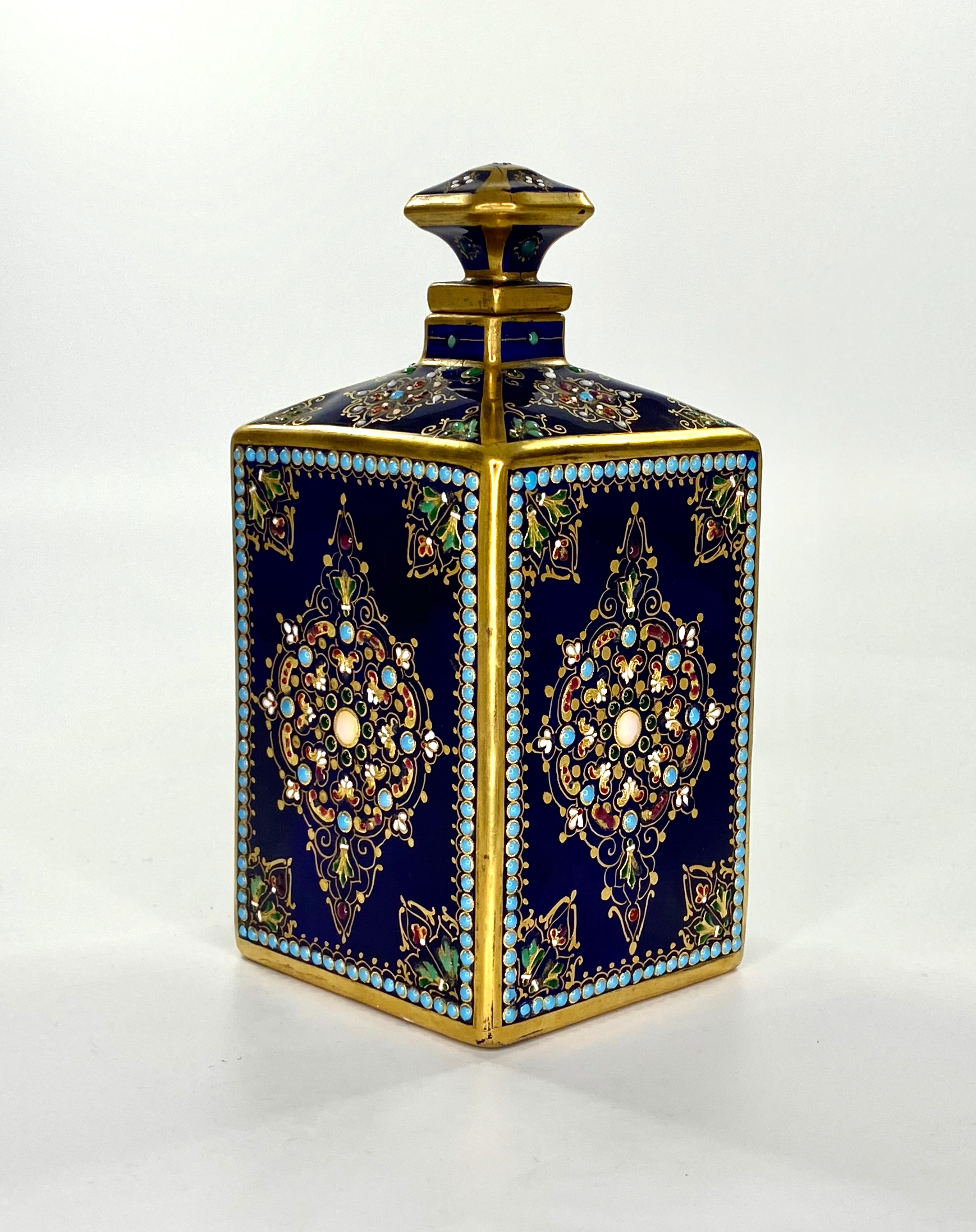 Pair of ‘Sevres’ Porcelain ‘Jewelled’ Perfume Bottles, circa 1880 1
