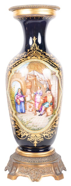 Pair Sevres Style Porcelain Vases, circa 1920