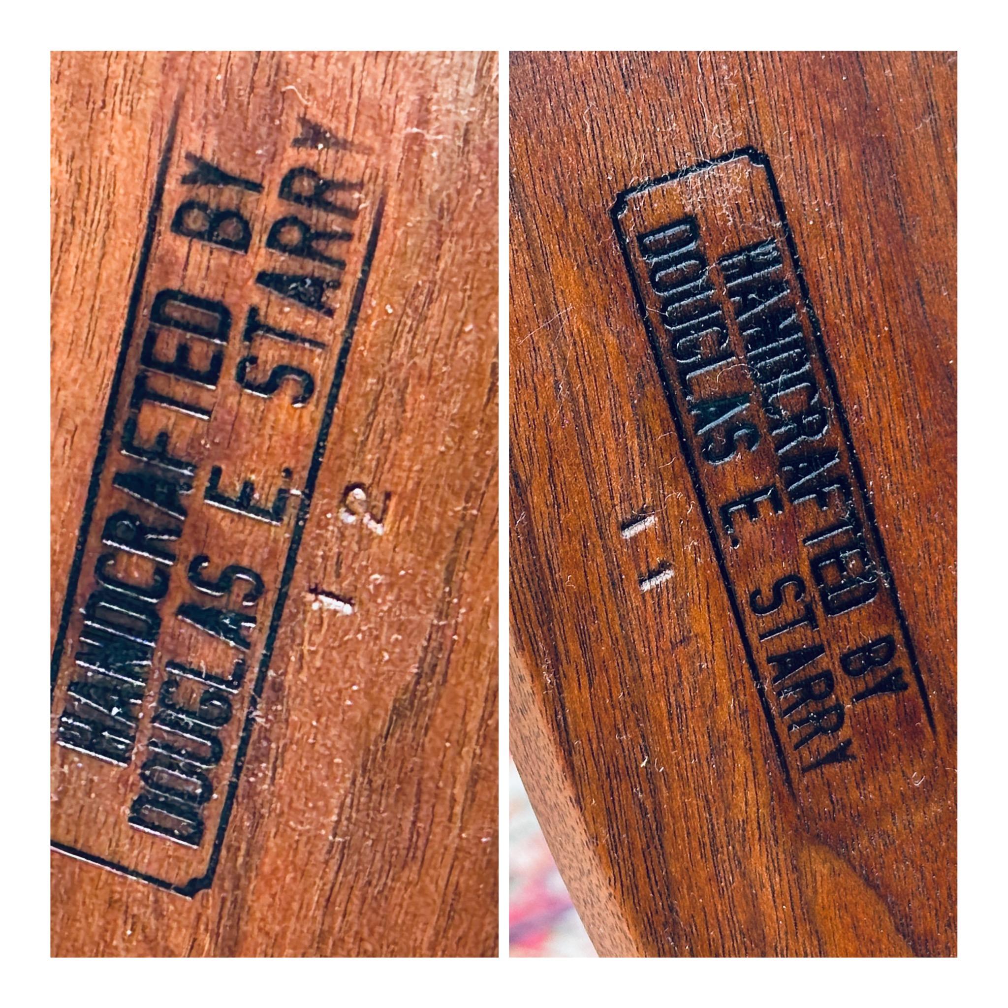 Pair Shaker Style Solid Walnut Bench Made Rocking Chairs 8