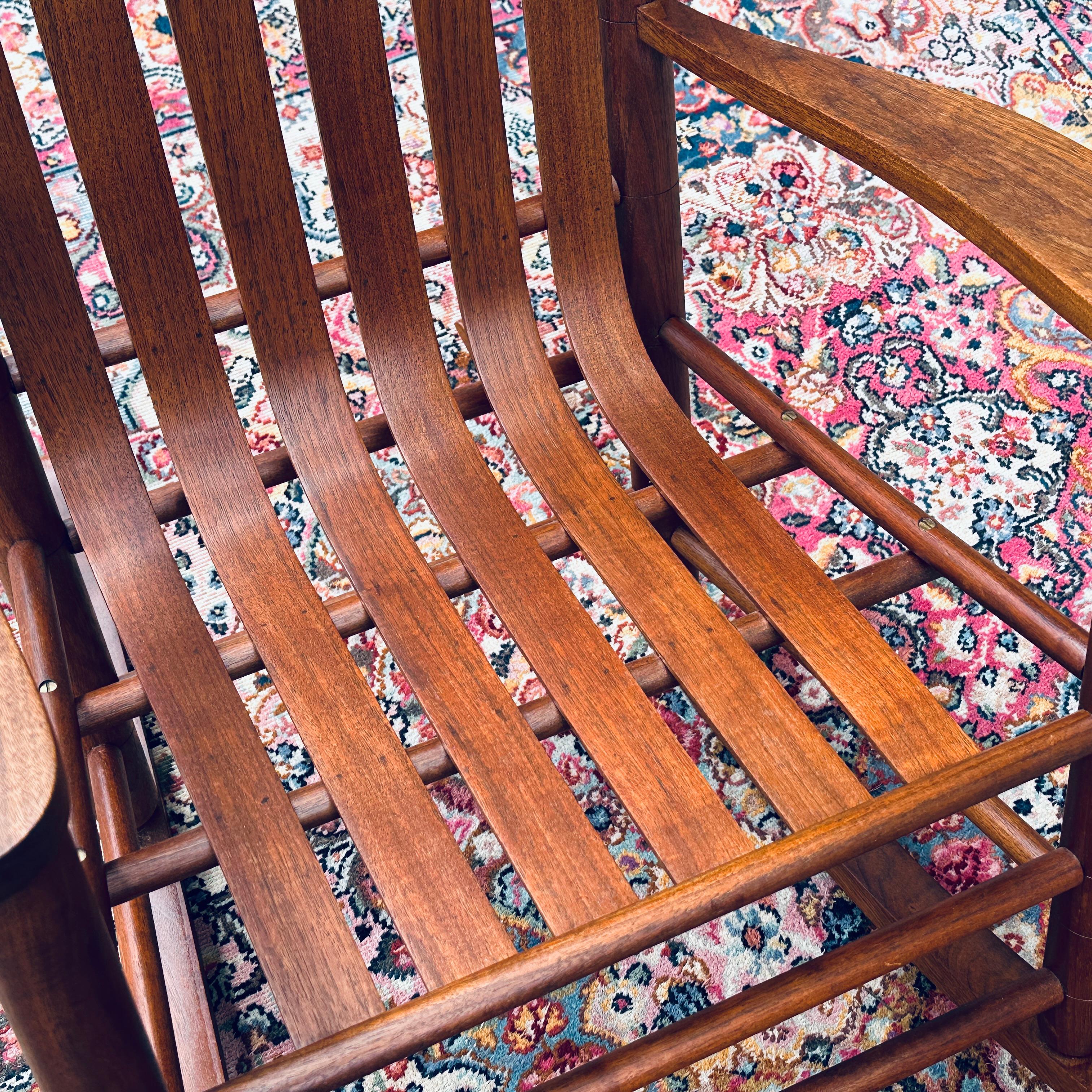 Pair Shaker Style Solid Walnut Bench Made Rocking Chairs 1