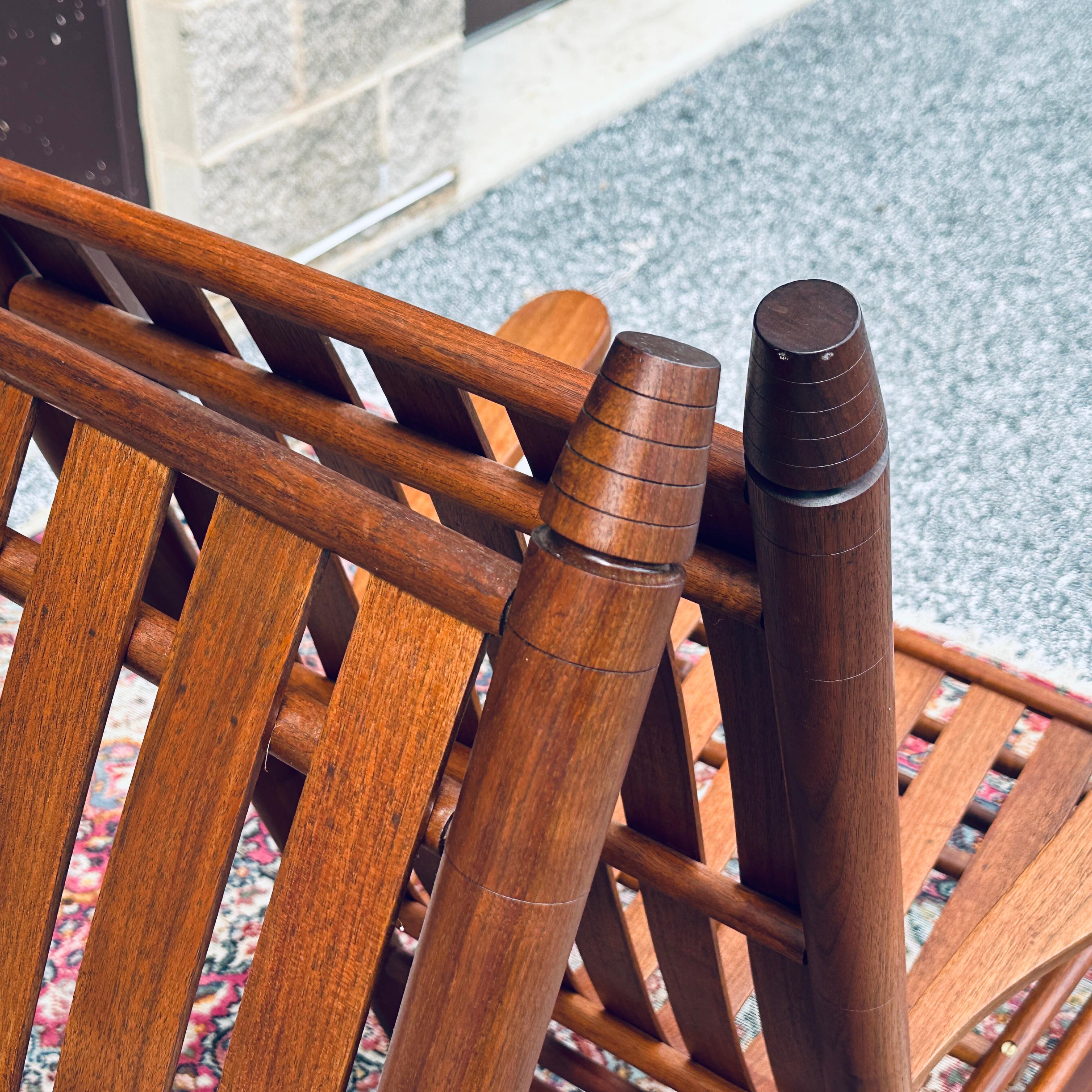 Pair Shaker Style Solid Walnut Bench Made Rocking Chairs 4