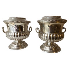 Pair Sheffield Regency Wine Coolers Silver Plated