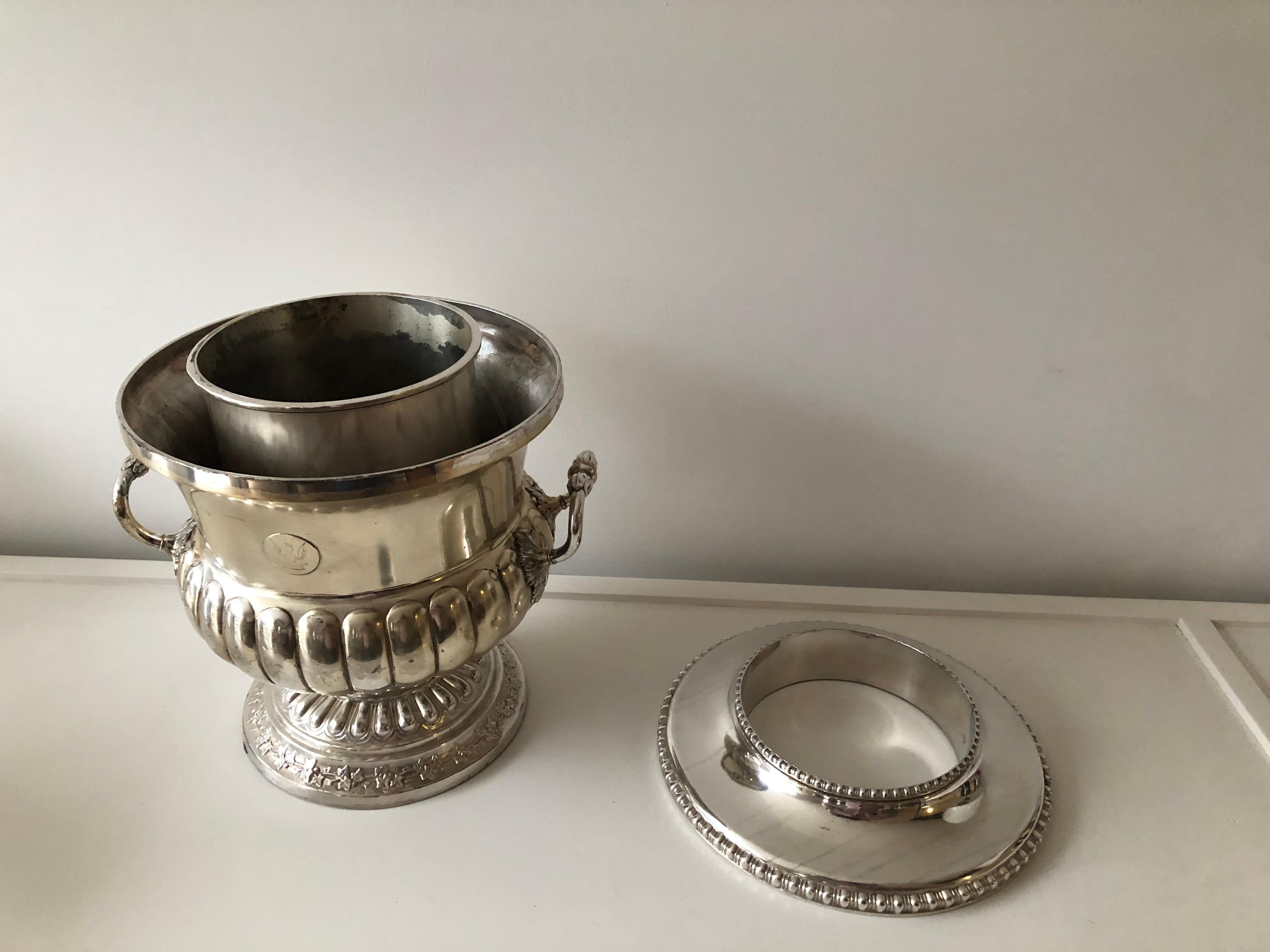 19th Century Pair Sheffield Regency Wine Coolers Silver Plated For Sale
