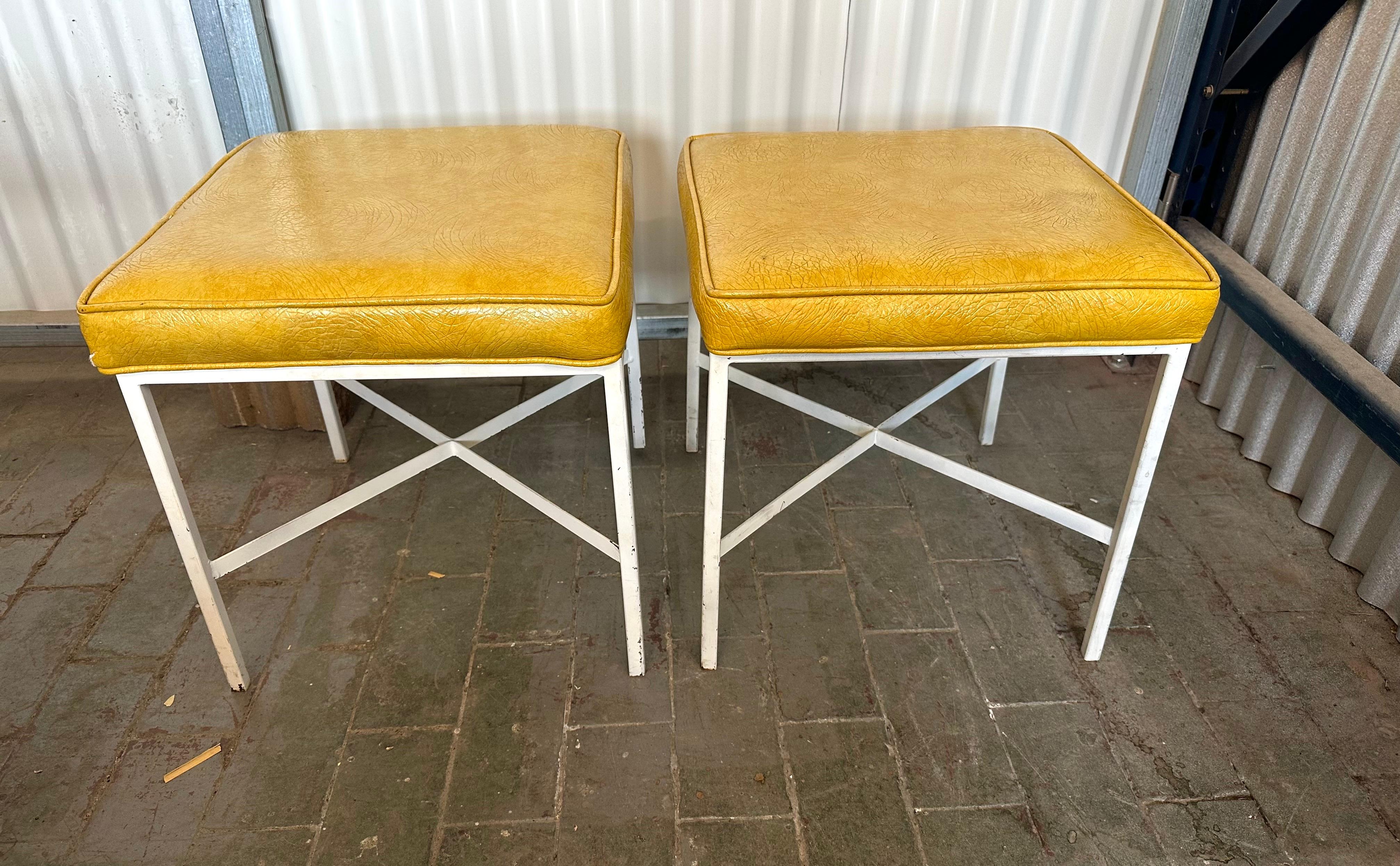 Mid-Century Modern Pair Shelby Williams Mid-Century Stools For Sale