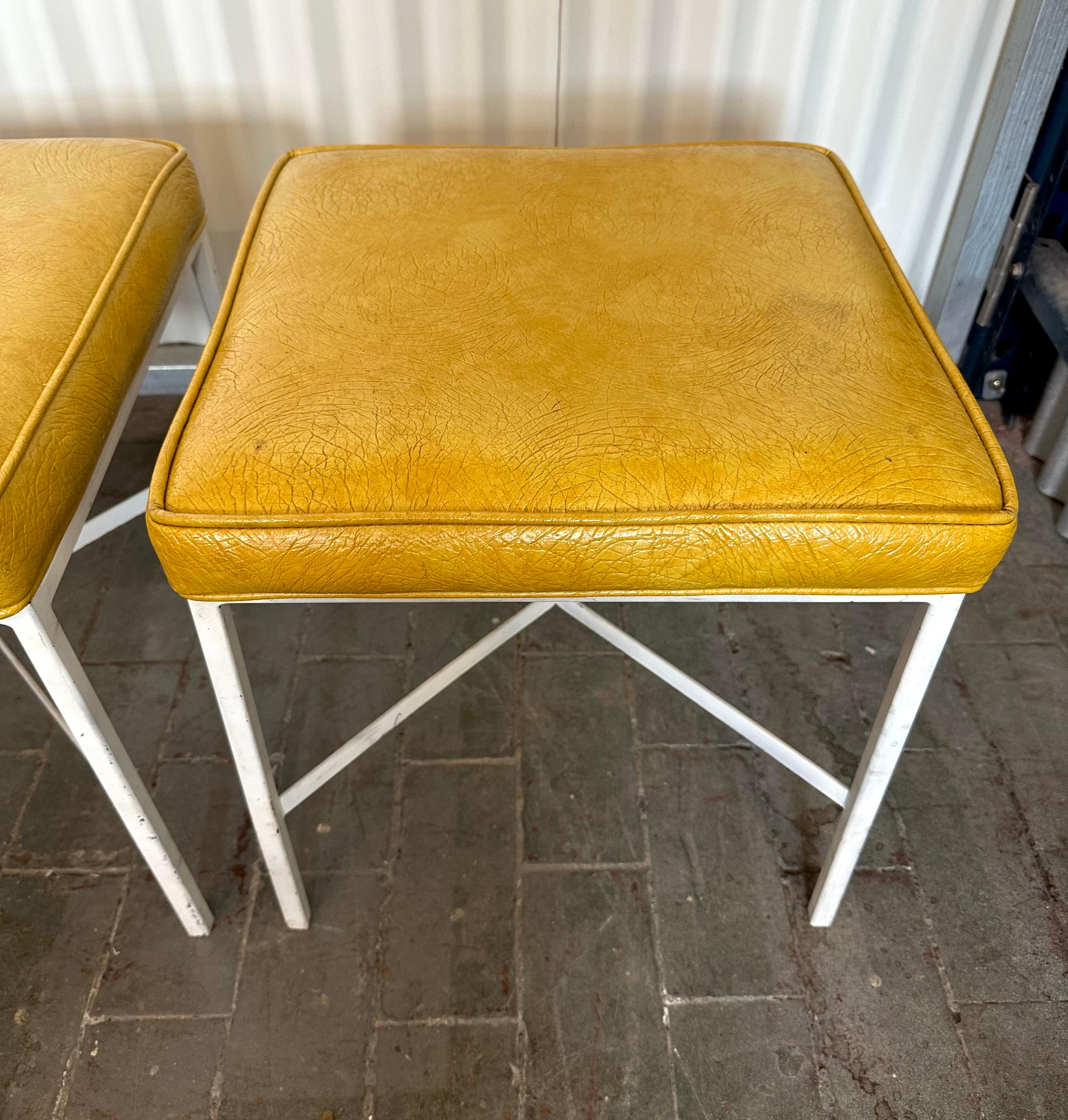 American Pair Shelby Williams Mid-Century Stools For Sale