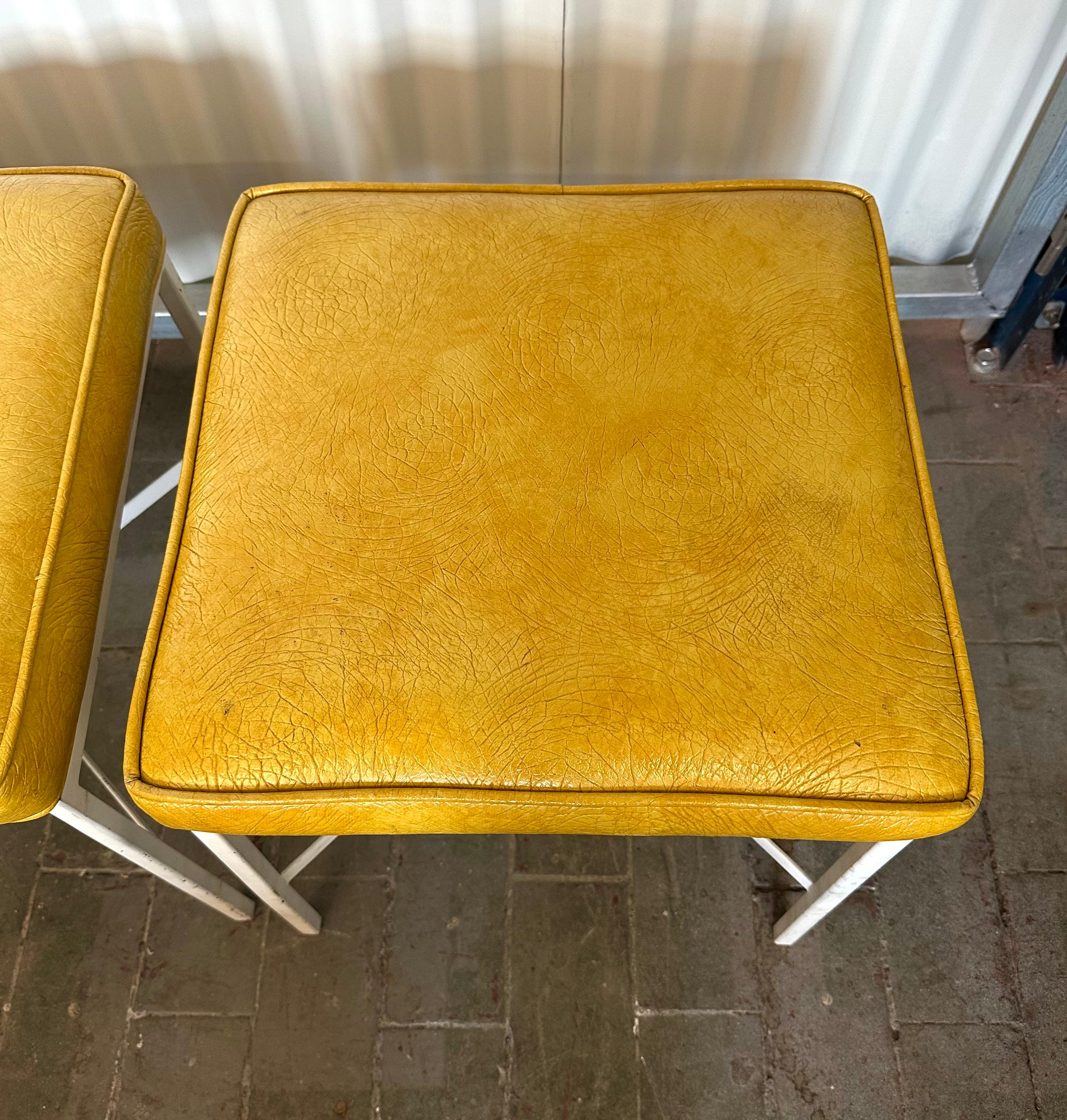 Enameled Pair Shelby Williams Mid-Century Stools For Sale