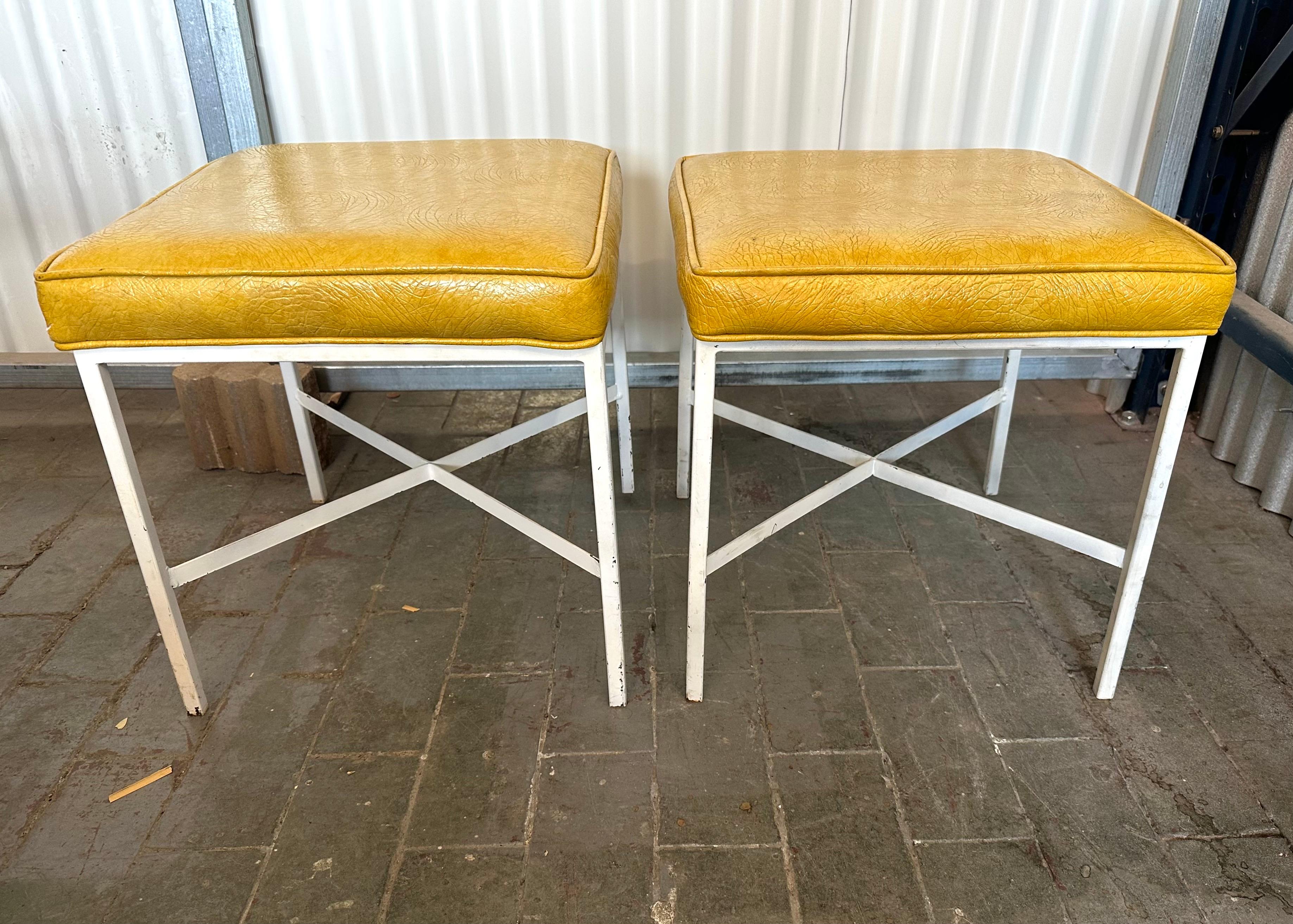 Mid-20th Century Pair Shelby Williams Mid-Century Stools For Sale