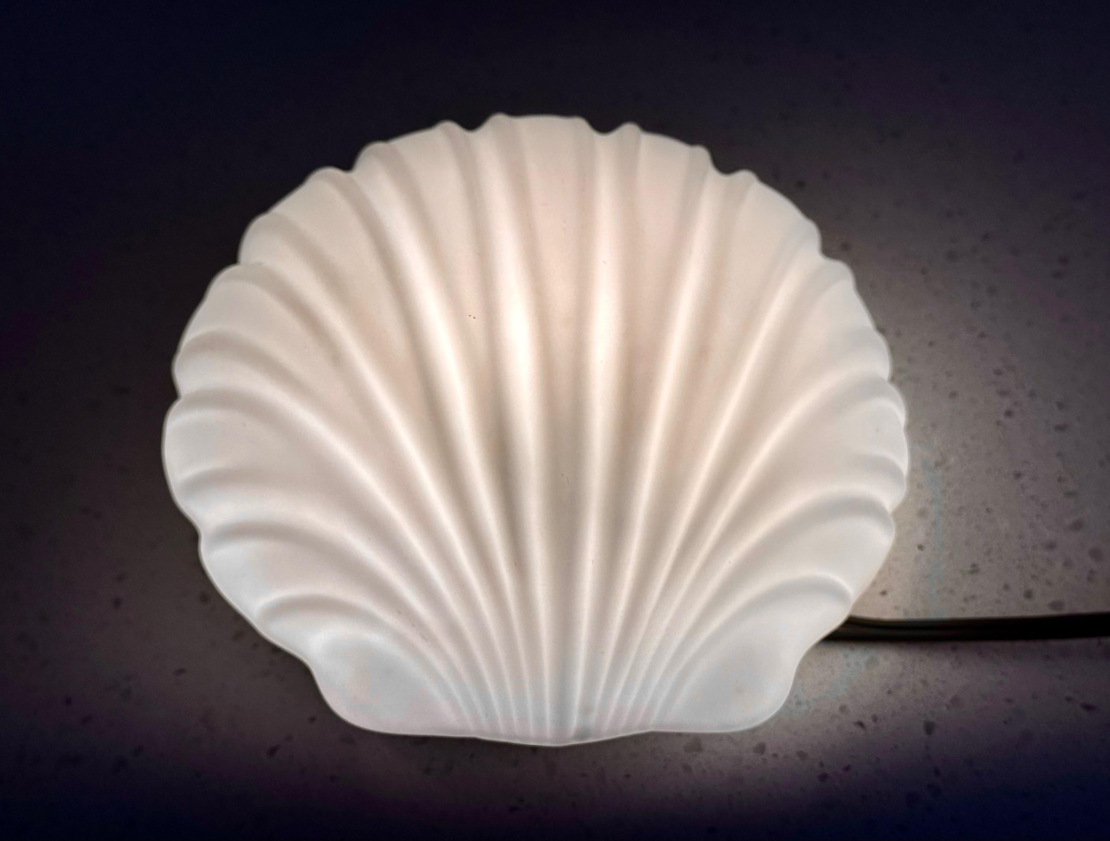 Pair Shell Shaped Opaline Glass Wall Sconce, by Limburg, 1960s Germany For Sale 6
